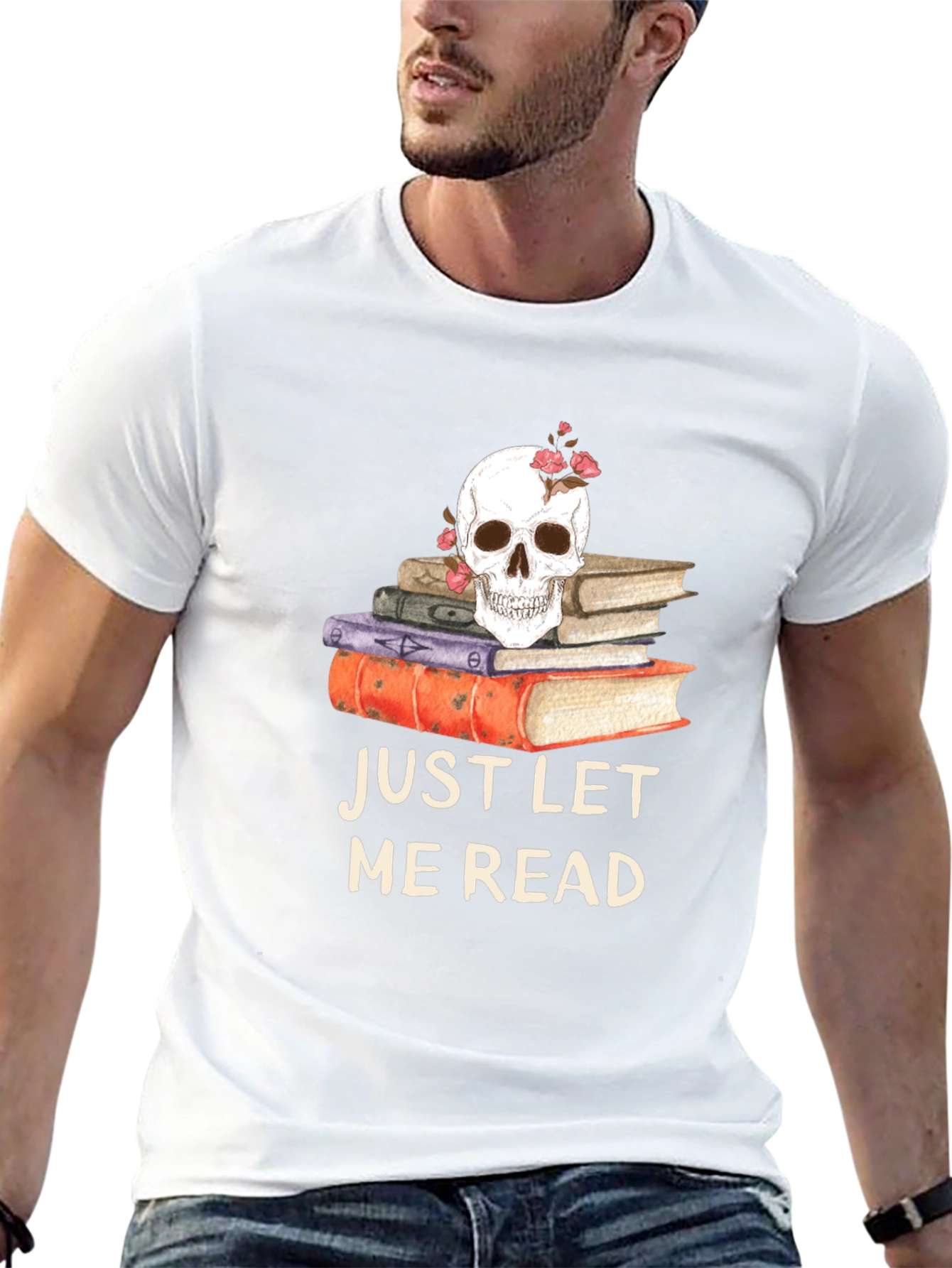 Skull & Books T-Shirt - Just Let Me Read