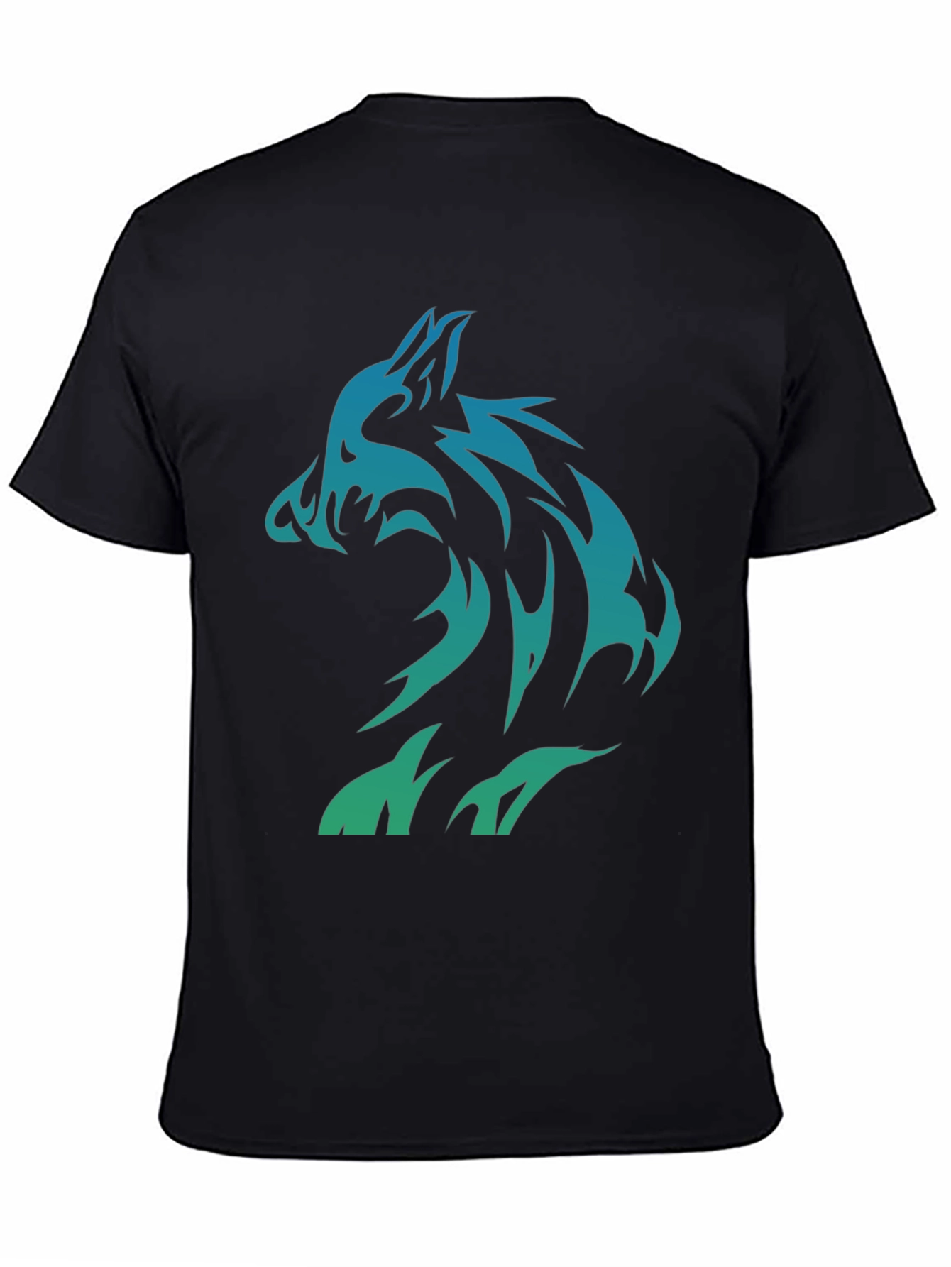 Tribal Wolf Graphic Print Mens T-Shirt