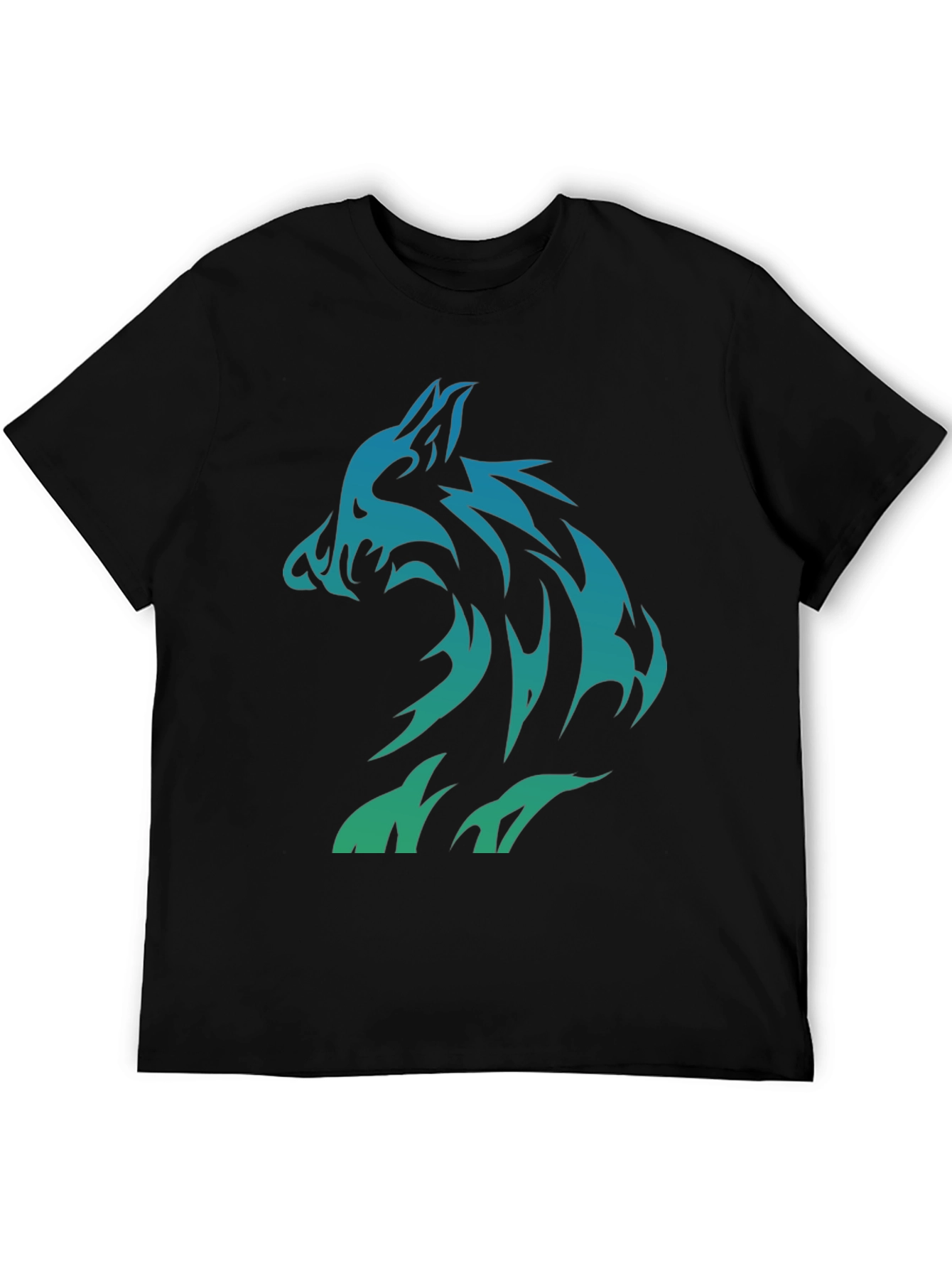 Tribal Wolf Graphic Print Mens T-Shirt