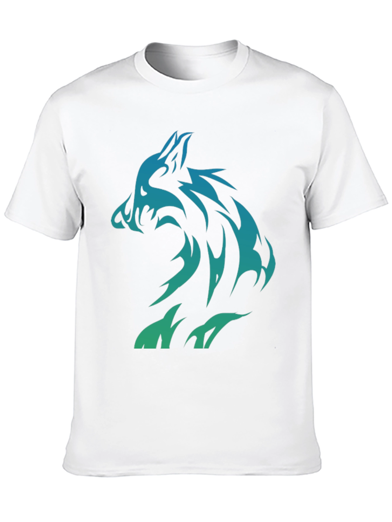 Tribal Wolf Graphic Print Mens T-Shirt