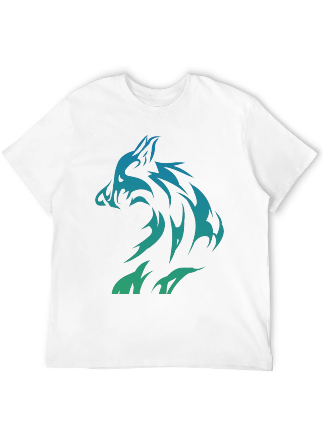 Tribal Wolf Graphic Print Mens T-Shirt
