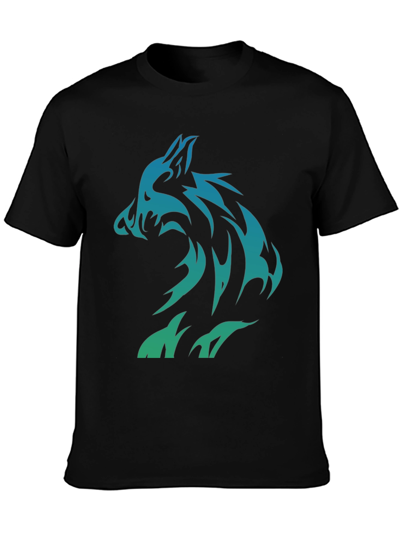 Tribal Wolf Graphic Print Mens T-Shirt