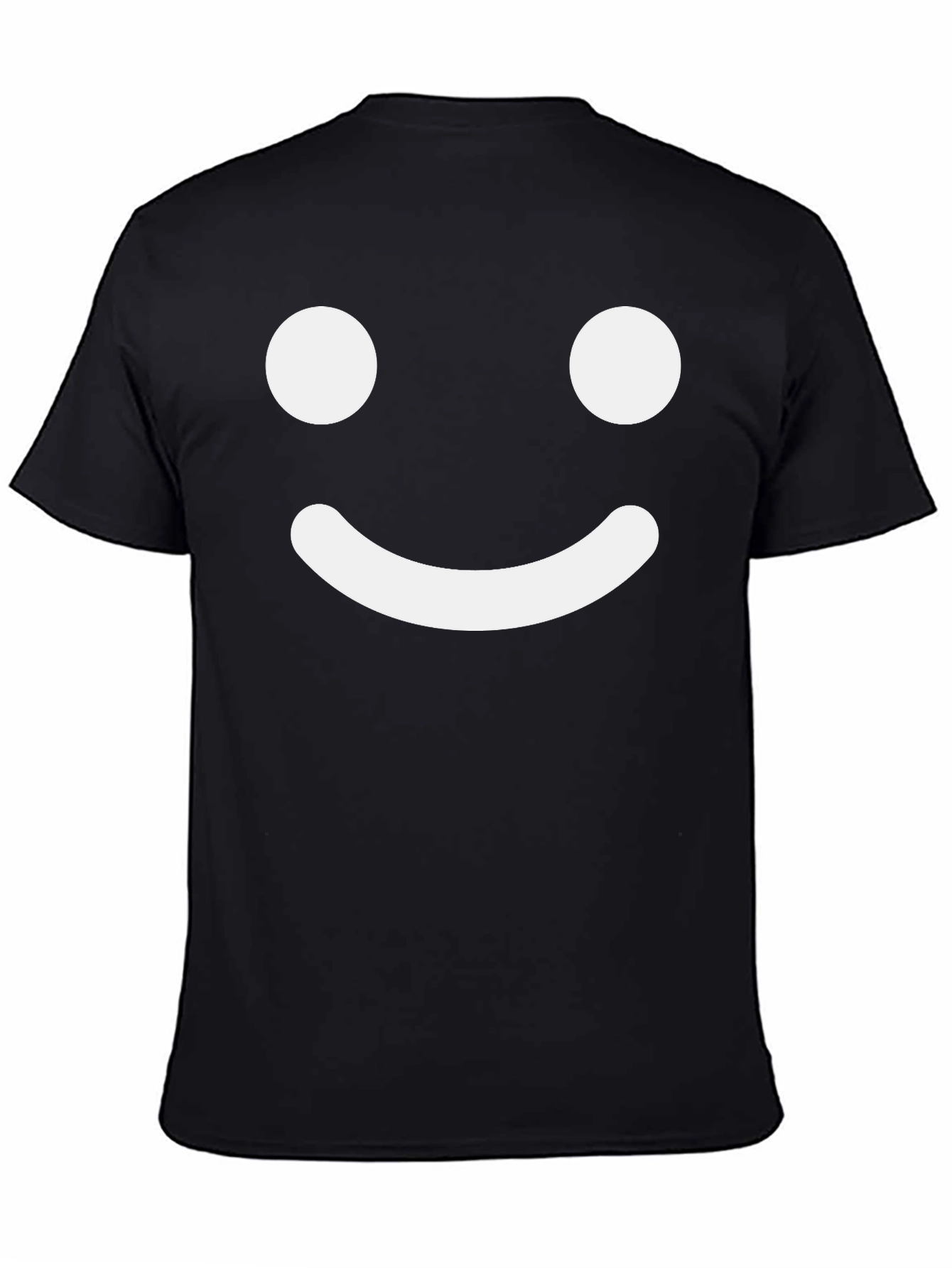 Happy Face Graphic Tee - Black Cotton Blend