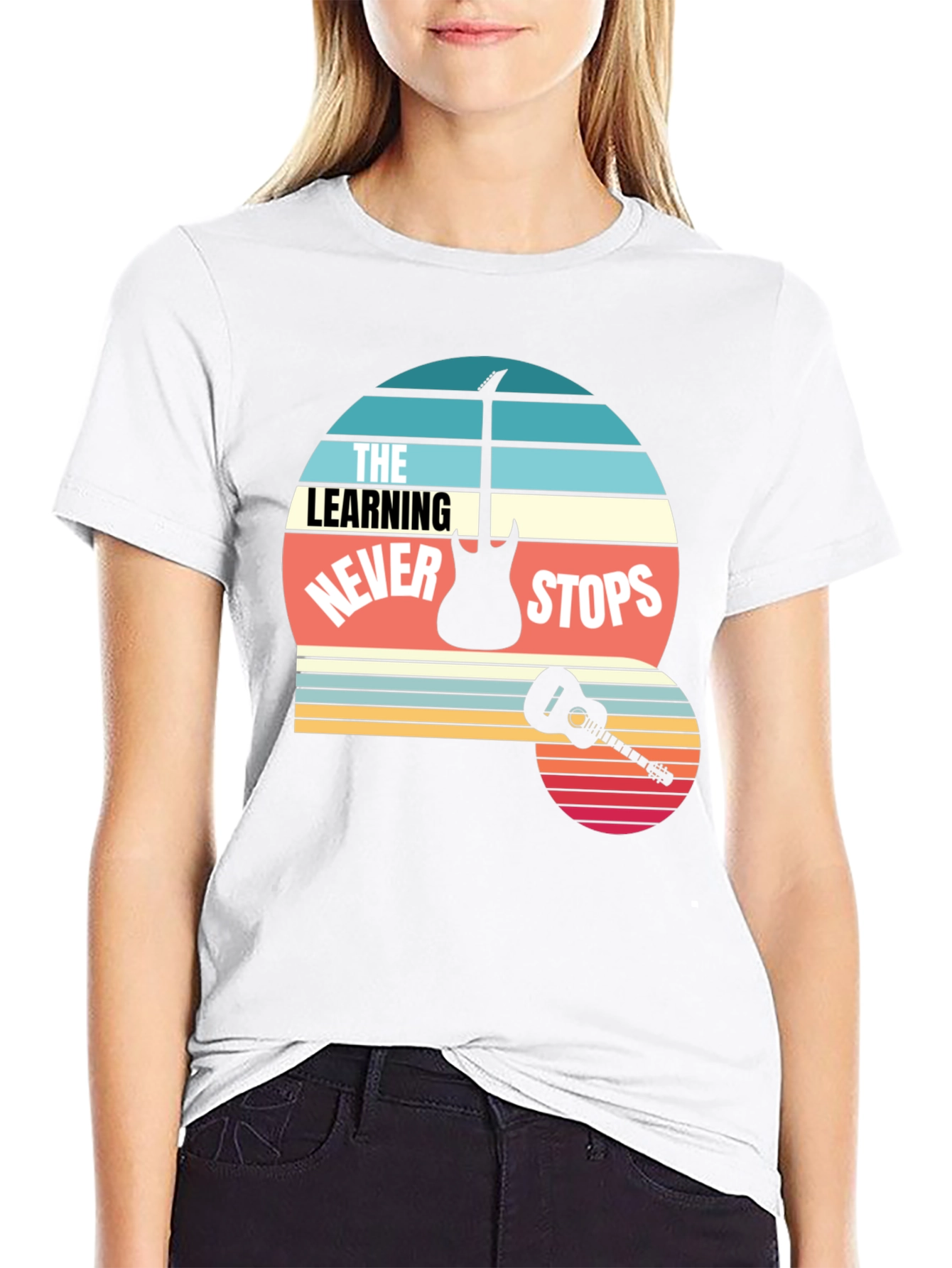 The Learning Never Stops Guitar T-Shirt