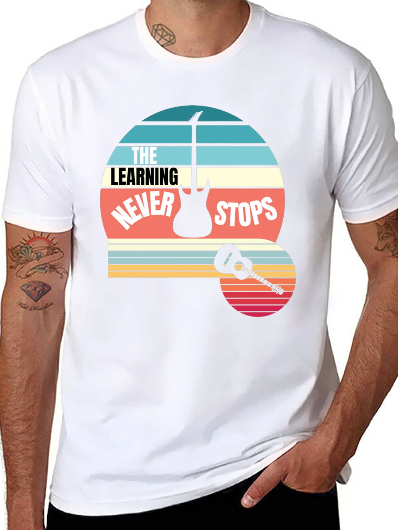 The Learning Never Stops Guitar T-Shirt