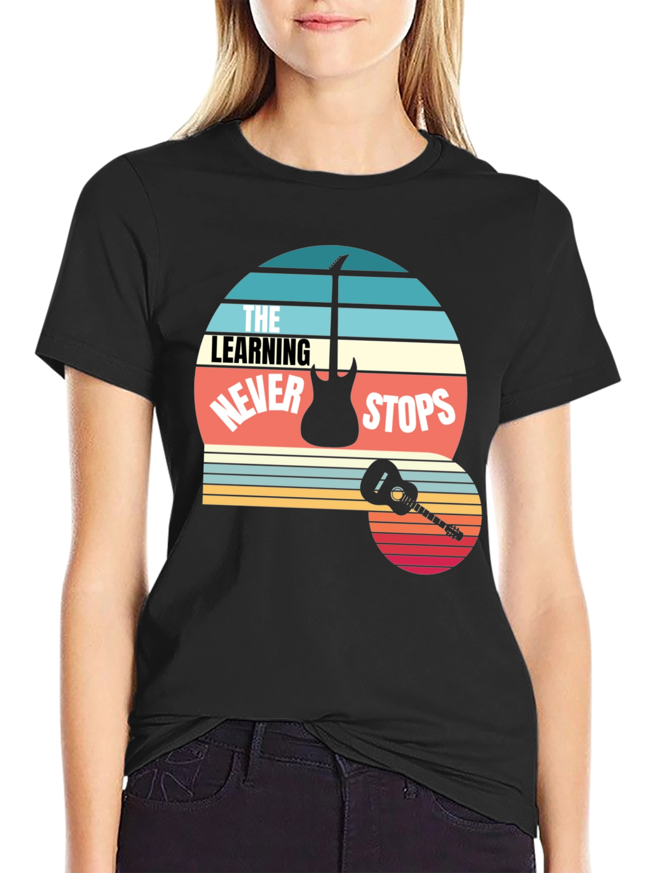 The Learning Never Stops Guitar T-Shirt
