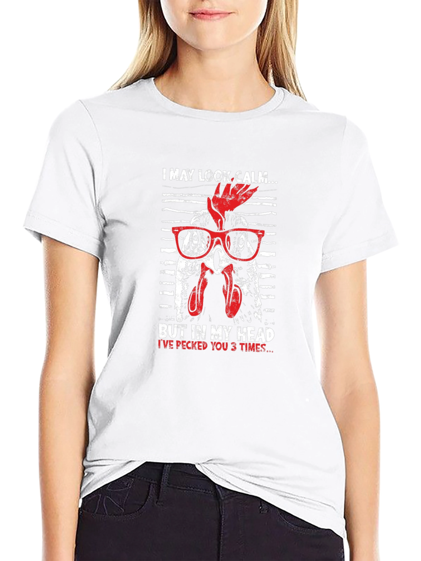 Funny Chicken T-Shirt: I May Look Calm...