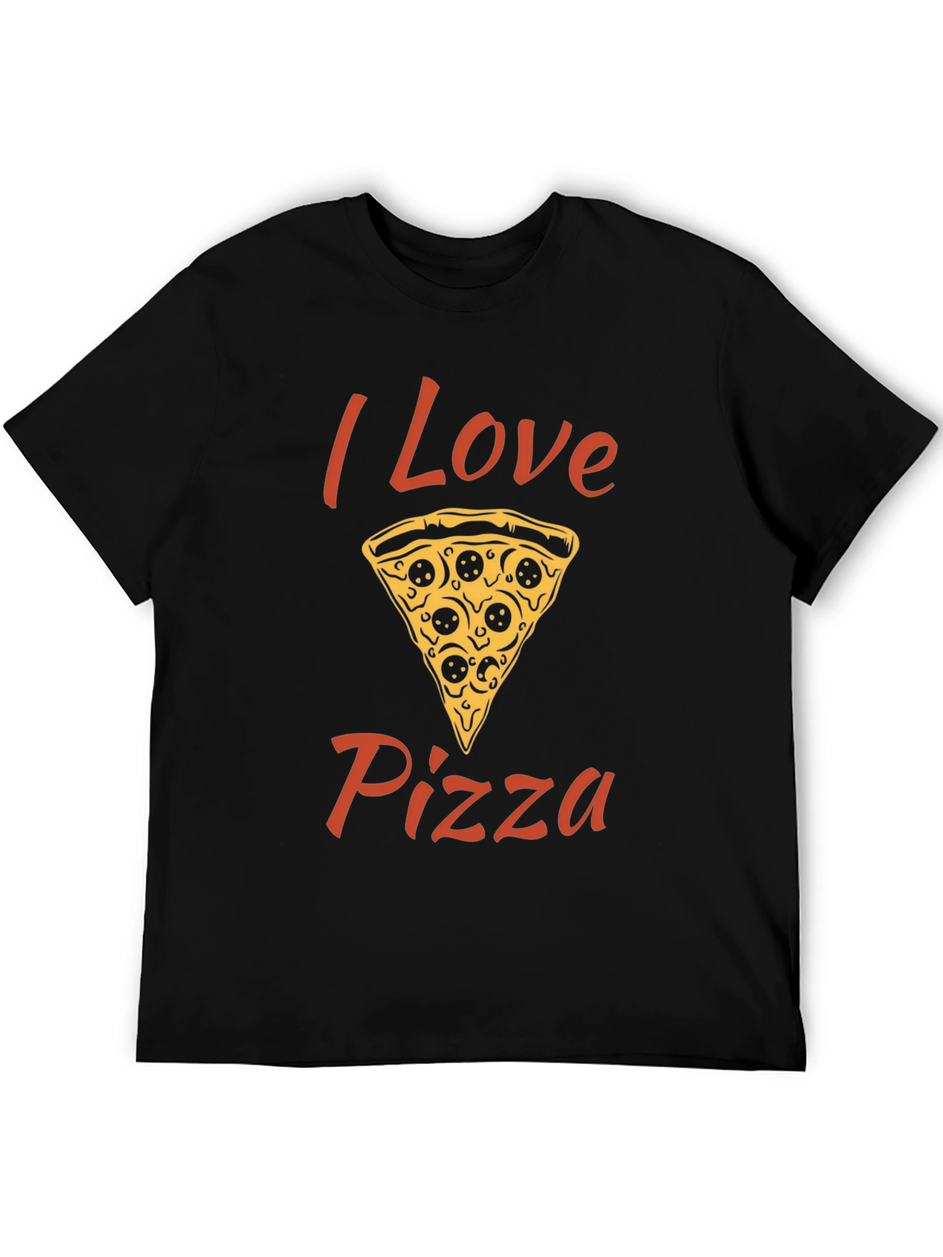 I Love Pizza Graphic T-Shirt - Black