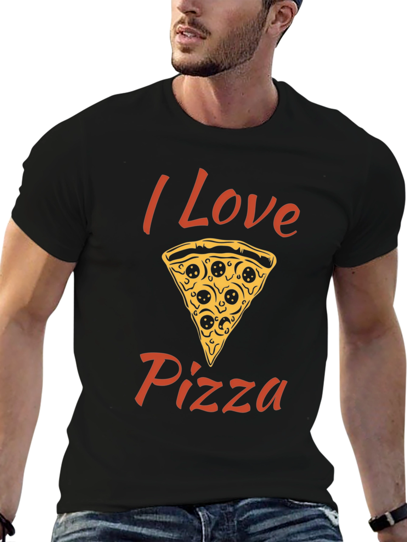 I Love Pizza Graphic T-Shirt - Black