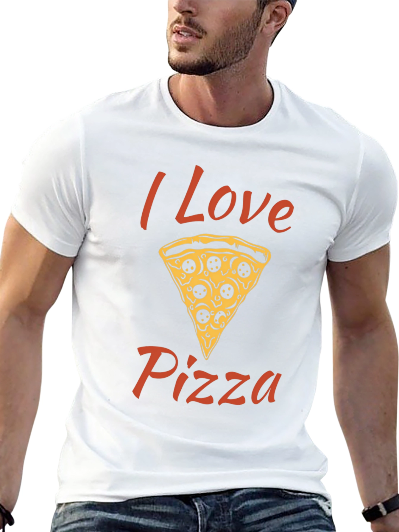 I Love Pizza Graphic T-Shirt - Black