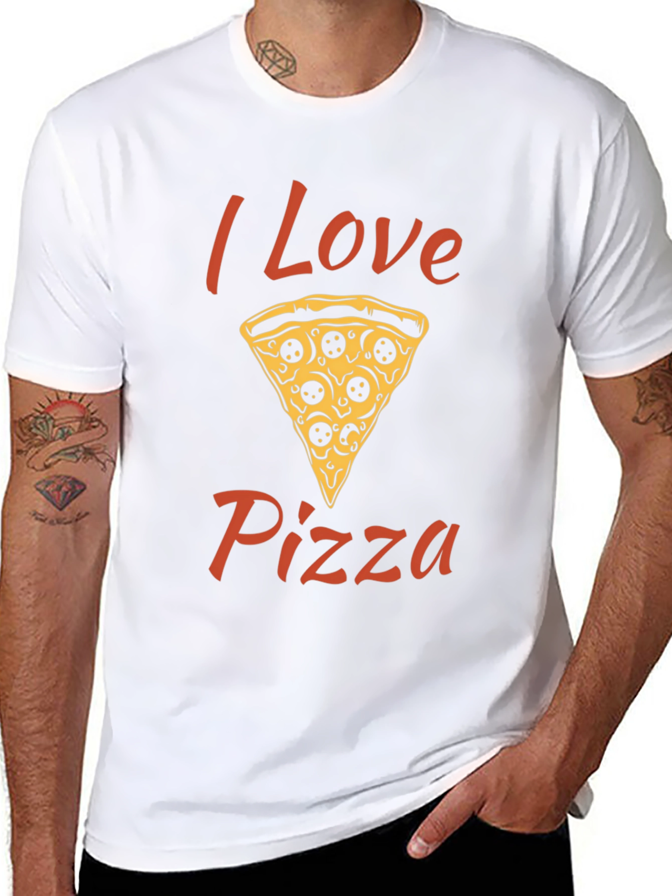 I Love Pizza Graphic T-Shirt - Black