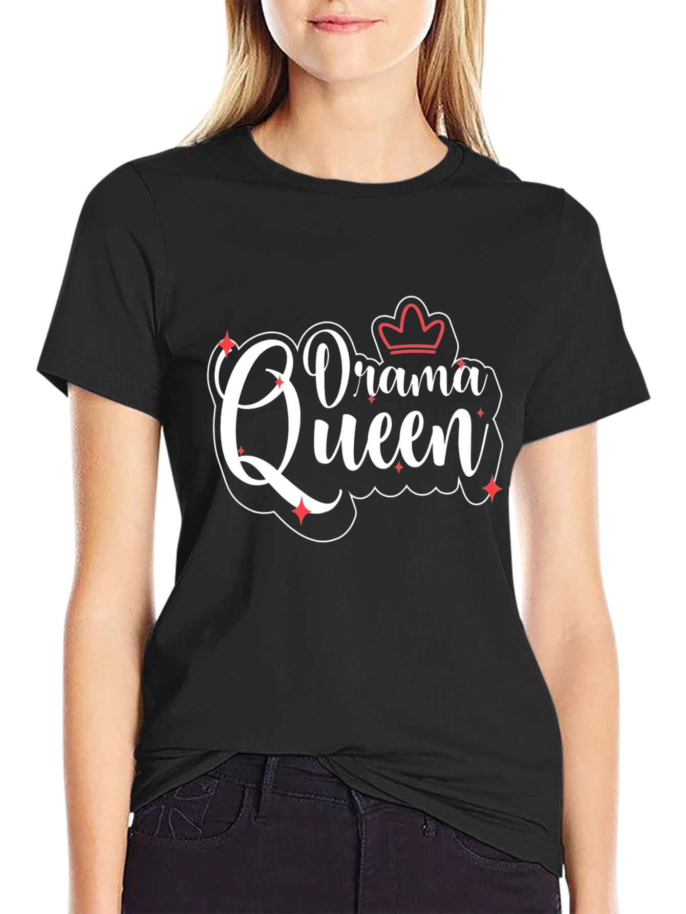 Drama Queen T-Shirt - Black Cotton Tee