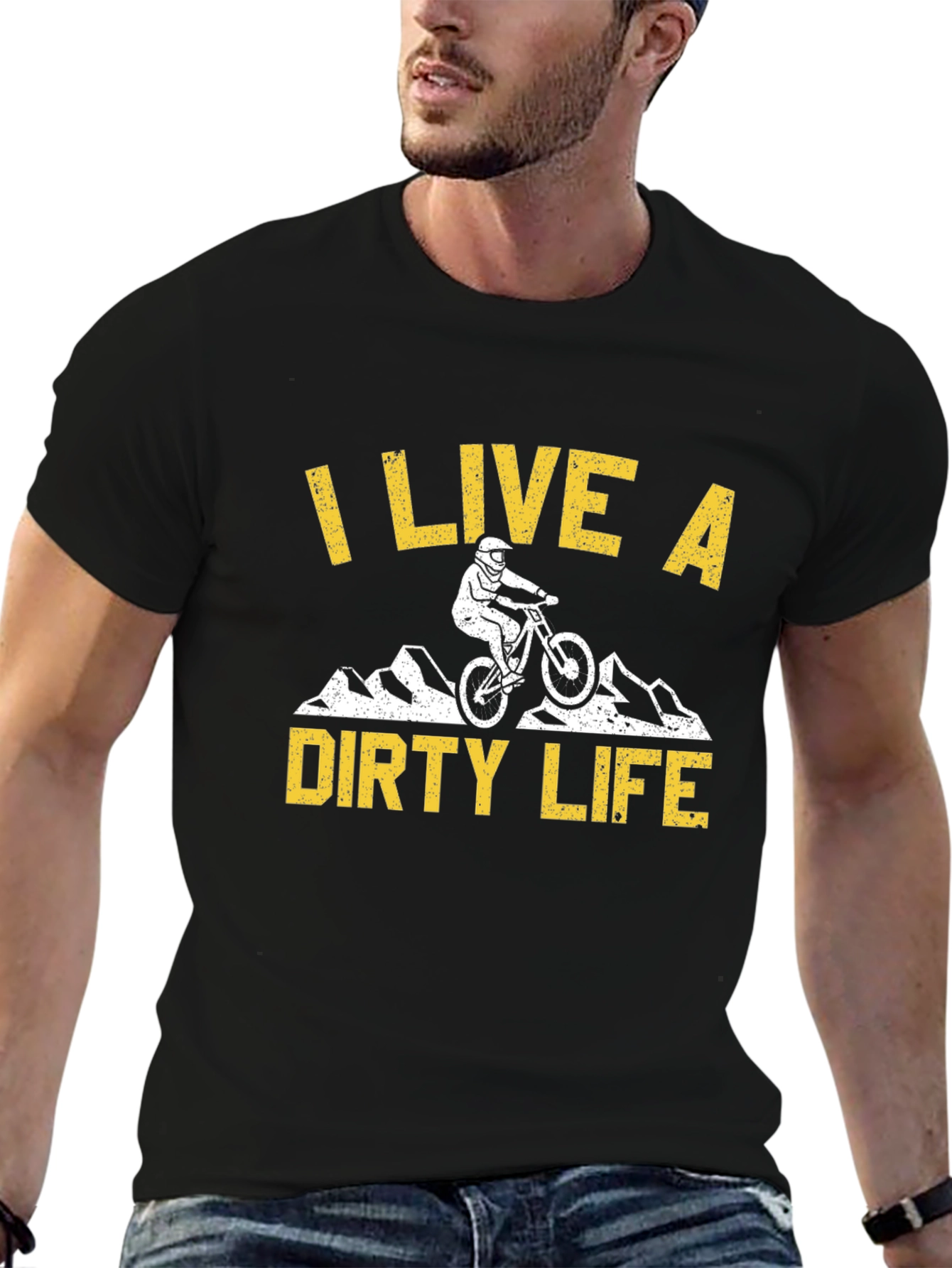 I Live a Dirty Life Mountain Bike Graphic T-Shirt