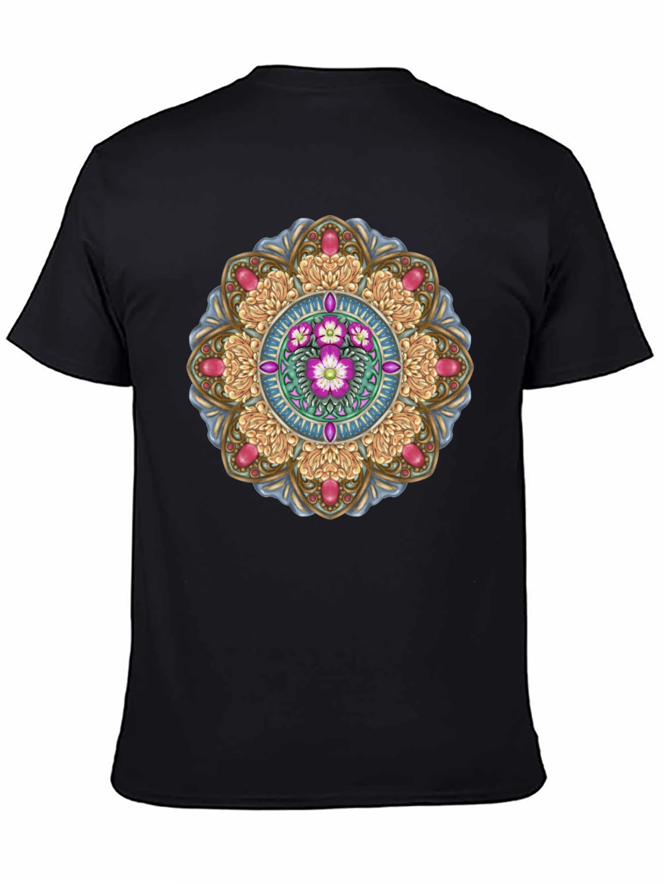 Floral Mandala T-Shirt - Black