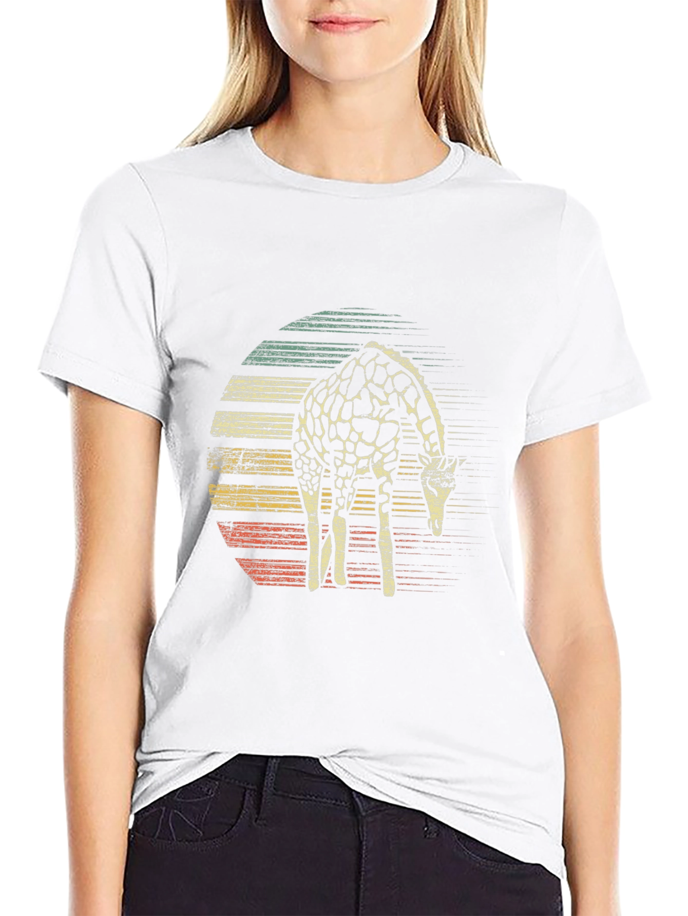 Retro Giraffe Graphic T-Shirt - Casual & Stylish