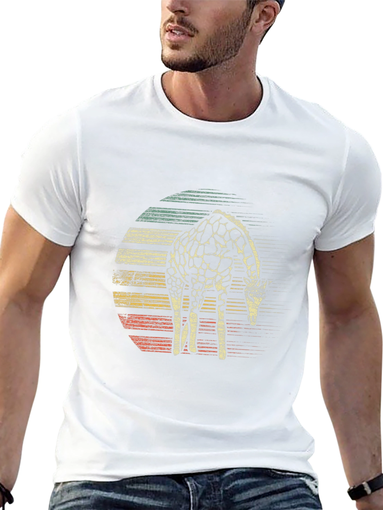 Retro Giraffe Graphic T-Shirt - Casual & Stylish