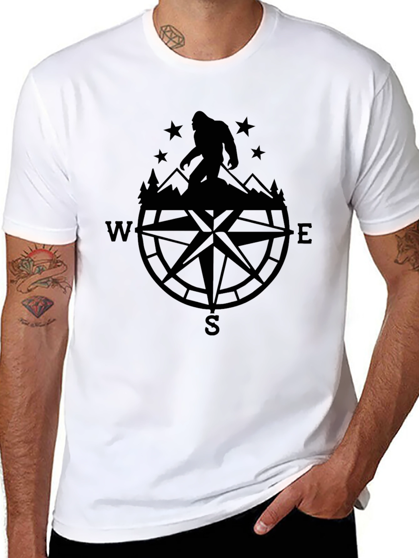 Bigfoot Compass Graphic Tee - Adventure Awaits!