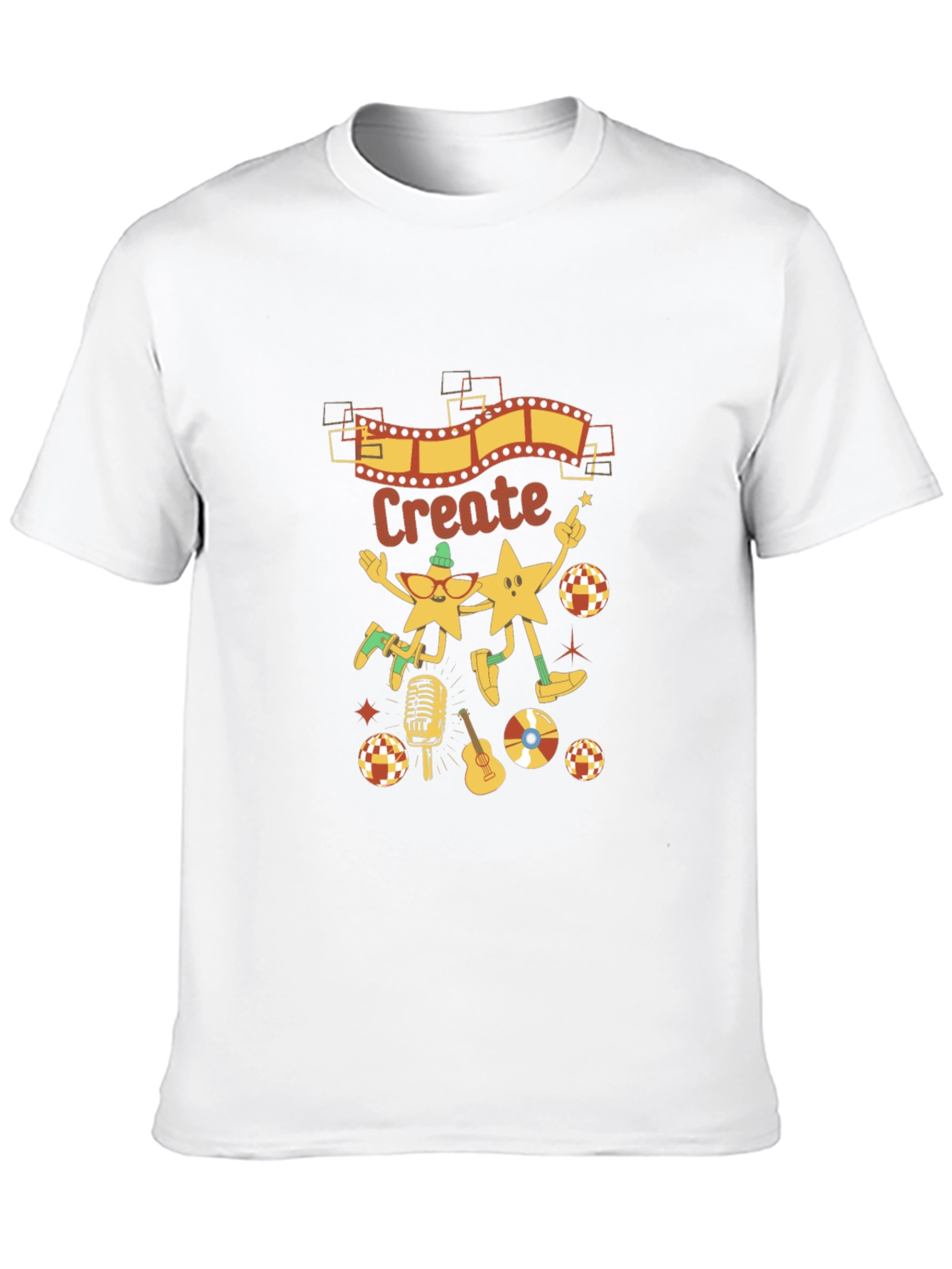 Create Graphic Tee - Retro Music Lovers T-Shirt