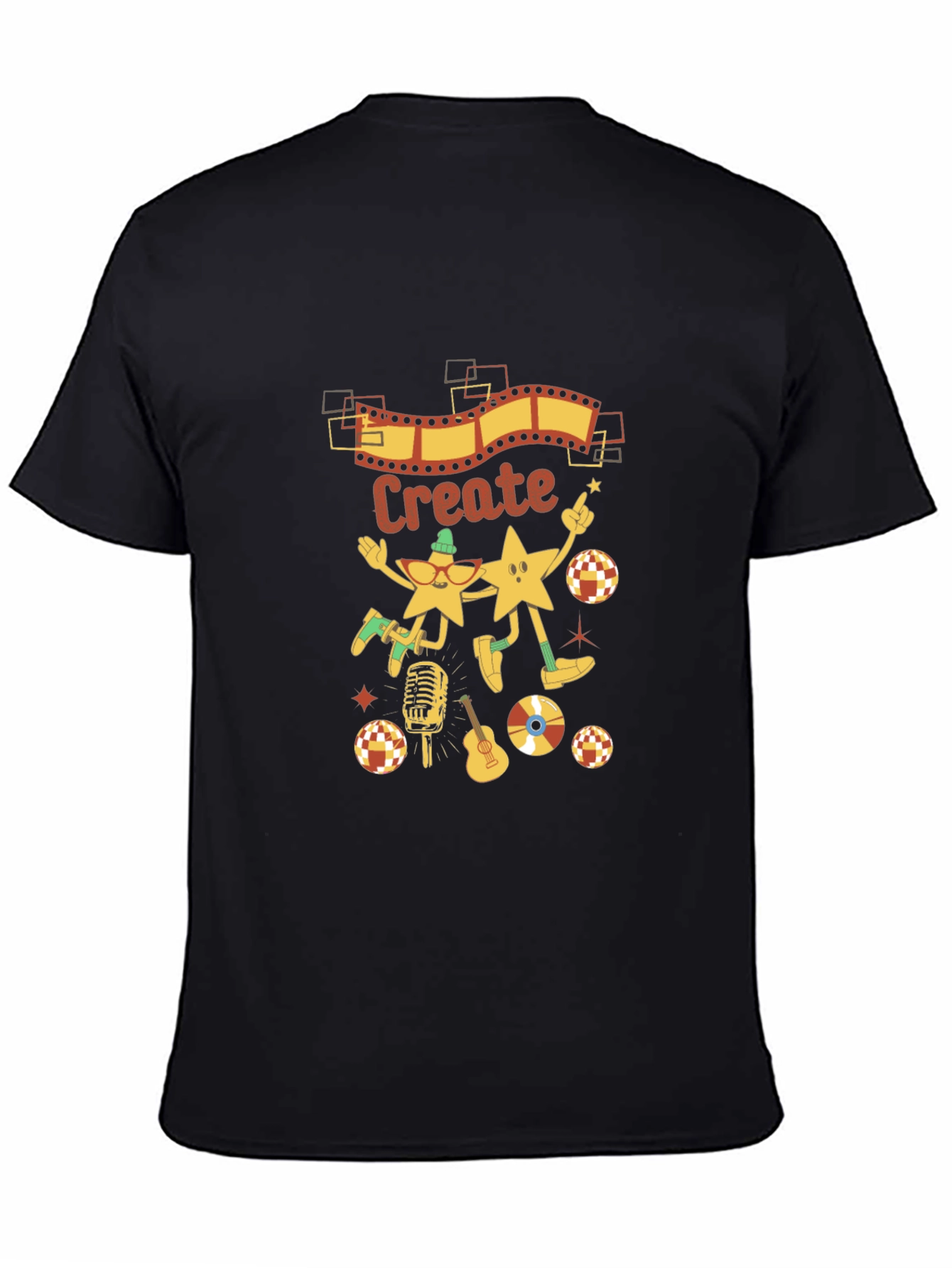 Create Graphic Tee - Retro Music Lovers T-Shirt