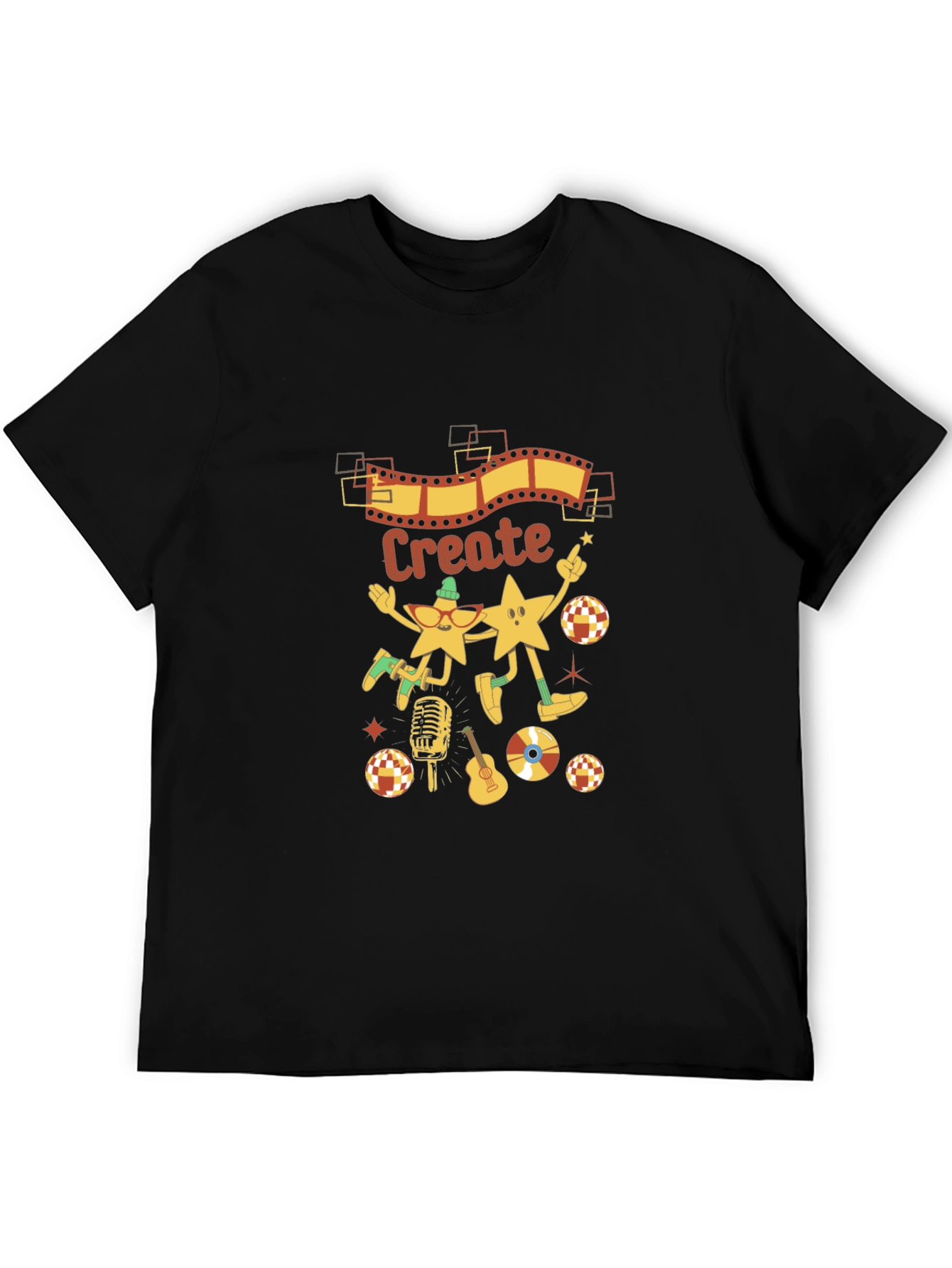 Create Graphic Tee - Retro Music Lovers T-Shirt