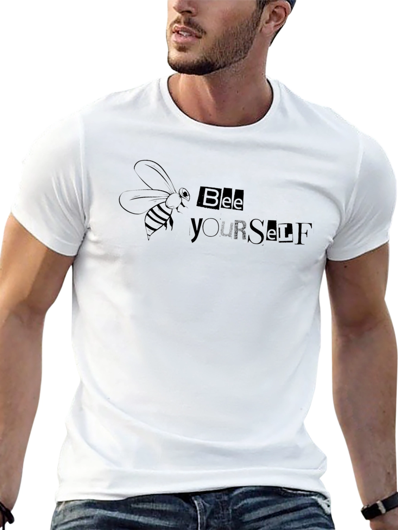 Bee Yourself Graphic Tee - Black Cotton Blend