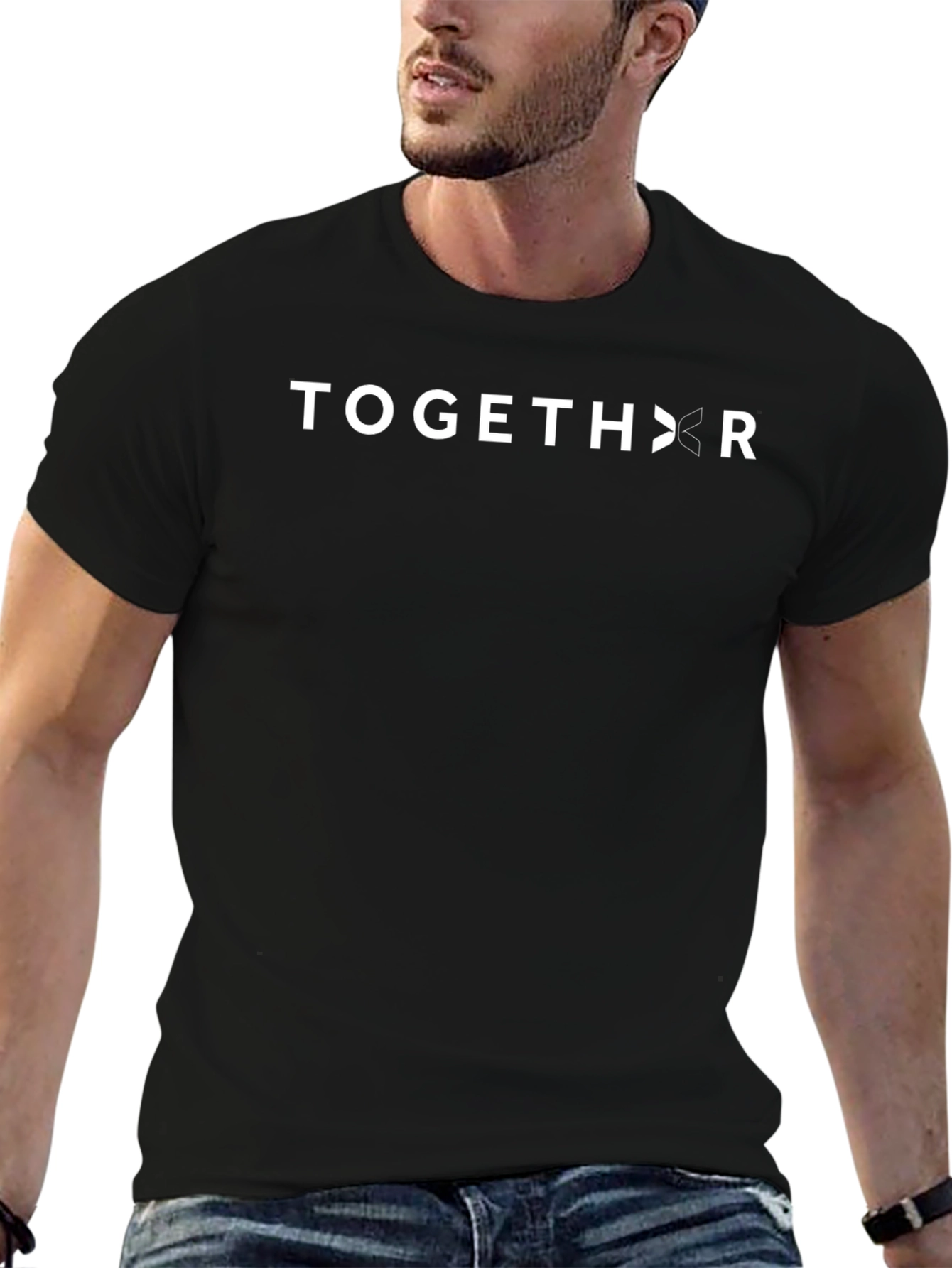 Together > R Black Graphic T-Shirt