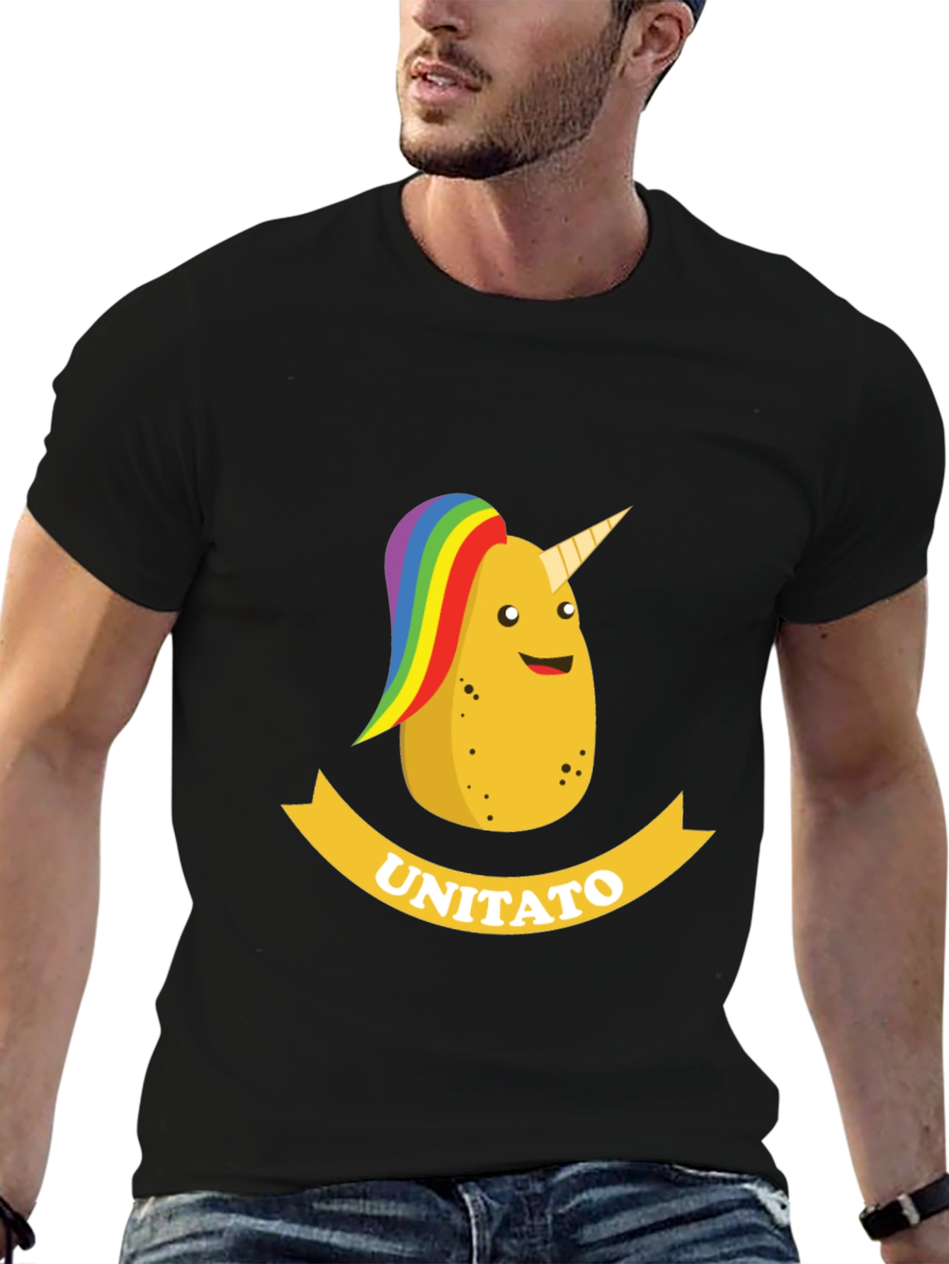 Unitato Potato Unicorn Black T-Shirt