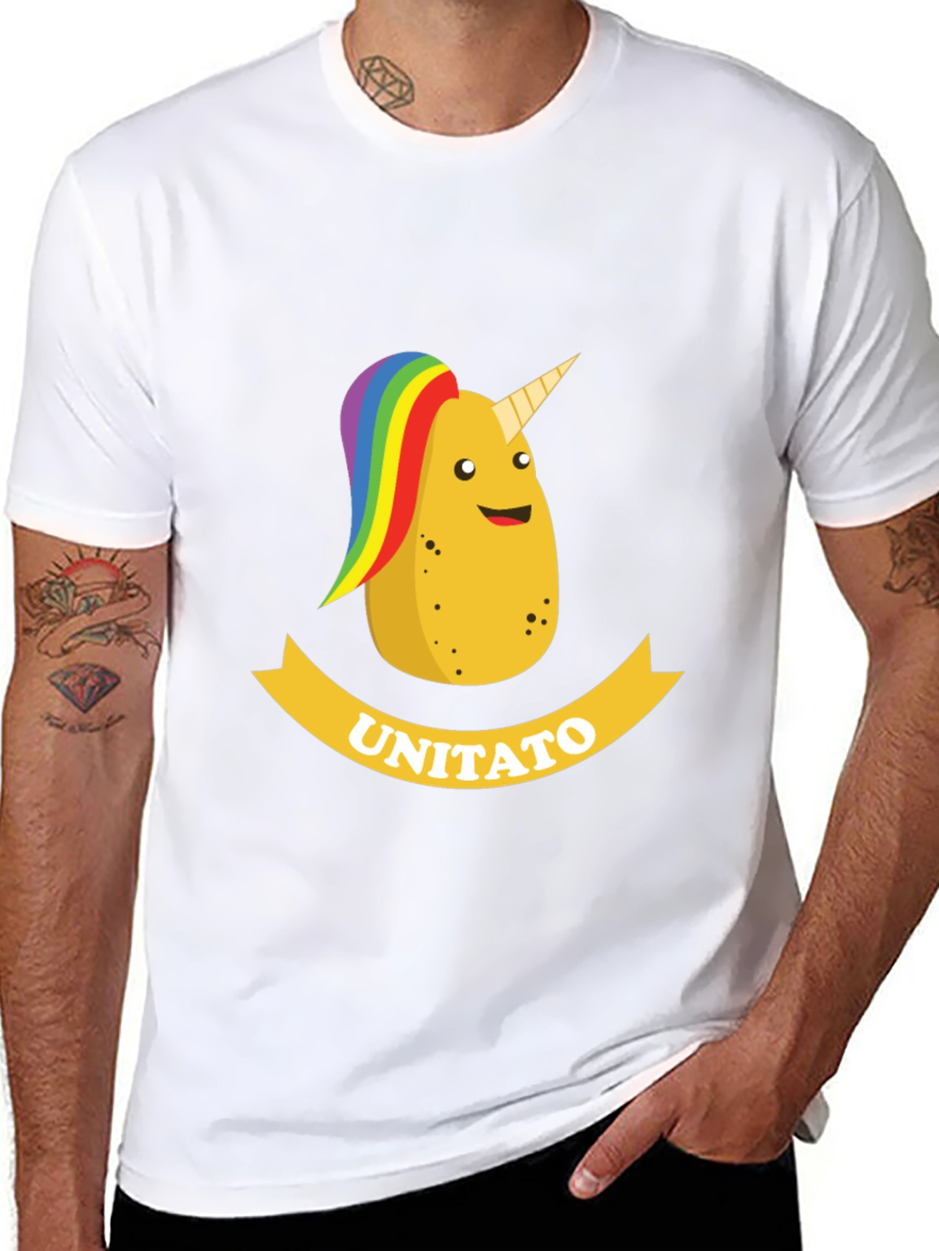 Unitato Potato Unicorn Black T-Shirt