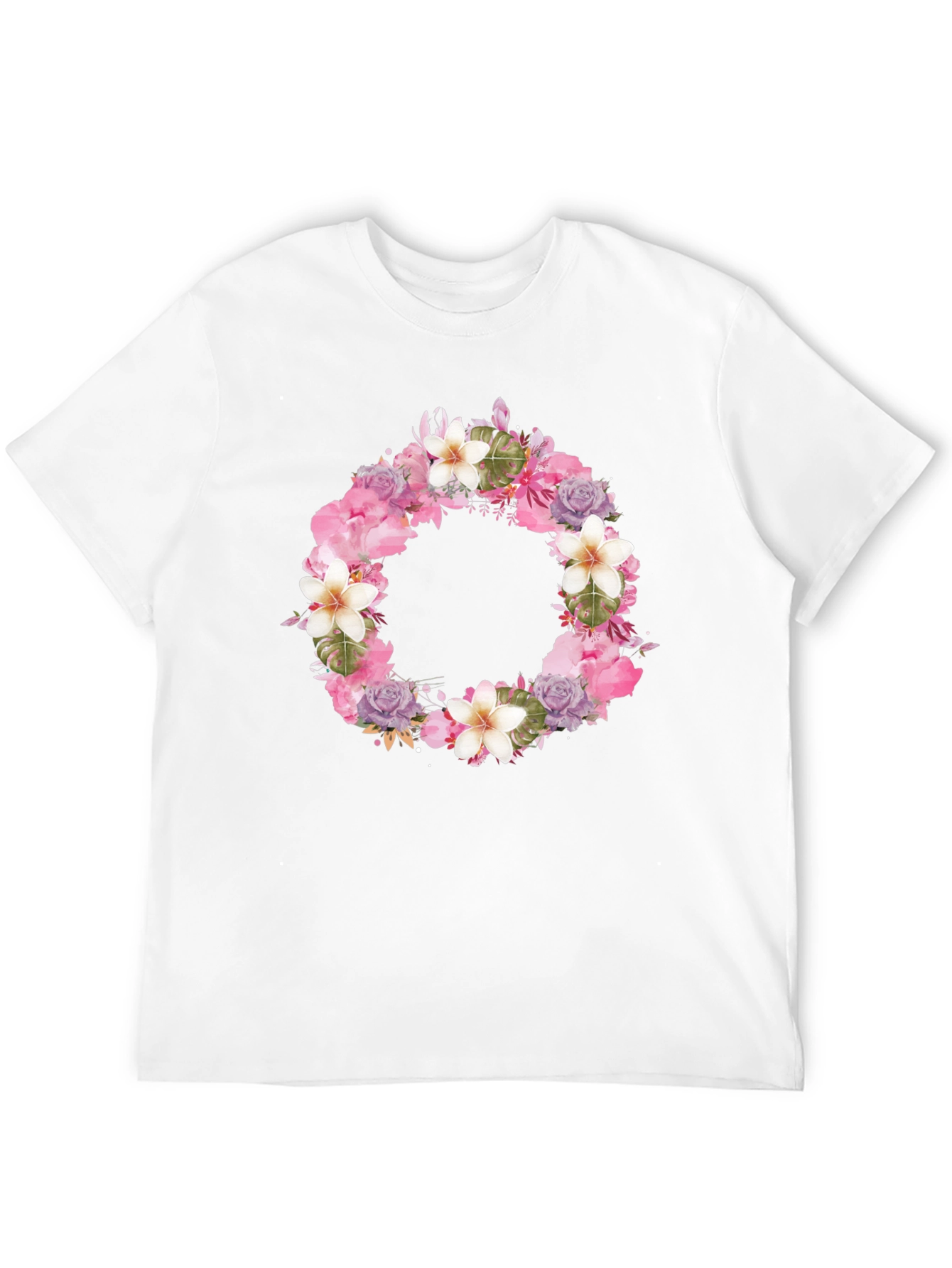 Floral Wreath Black T-Shirt