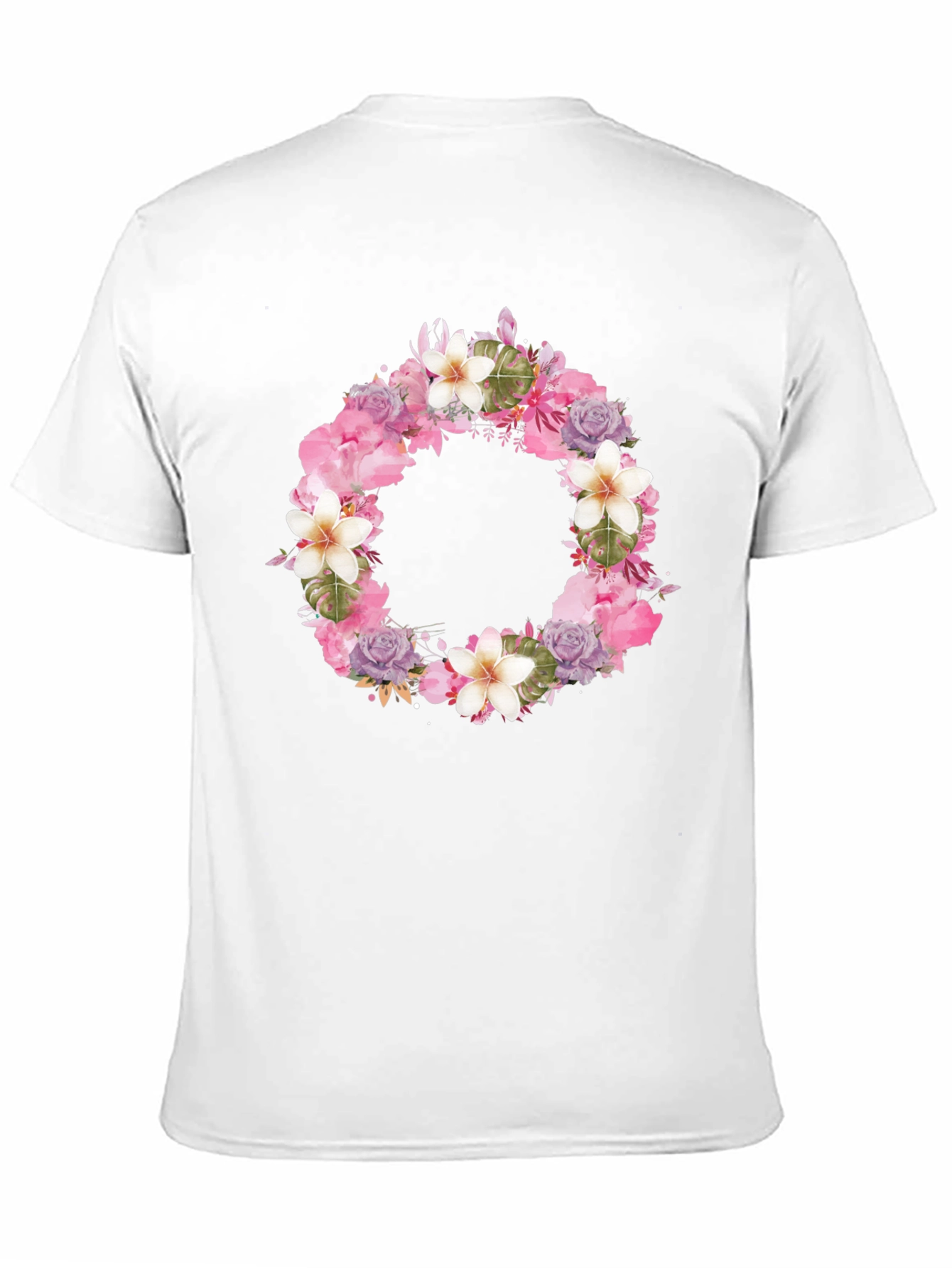Floral Wreath Black T-Shirt