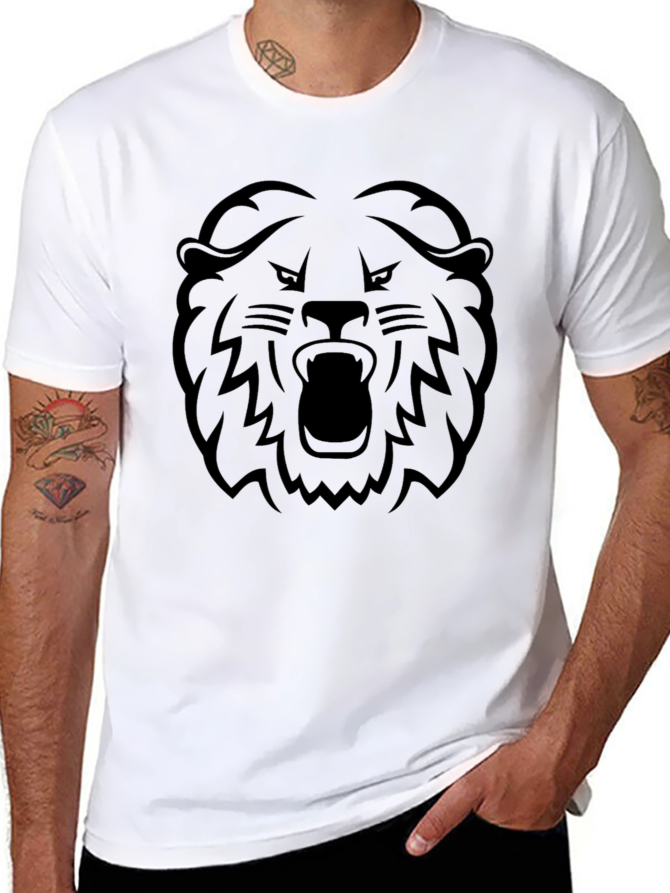 Black Lion Graphic T-Shirt - Bold Statement Tee