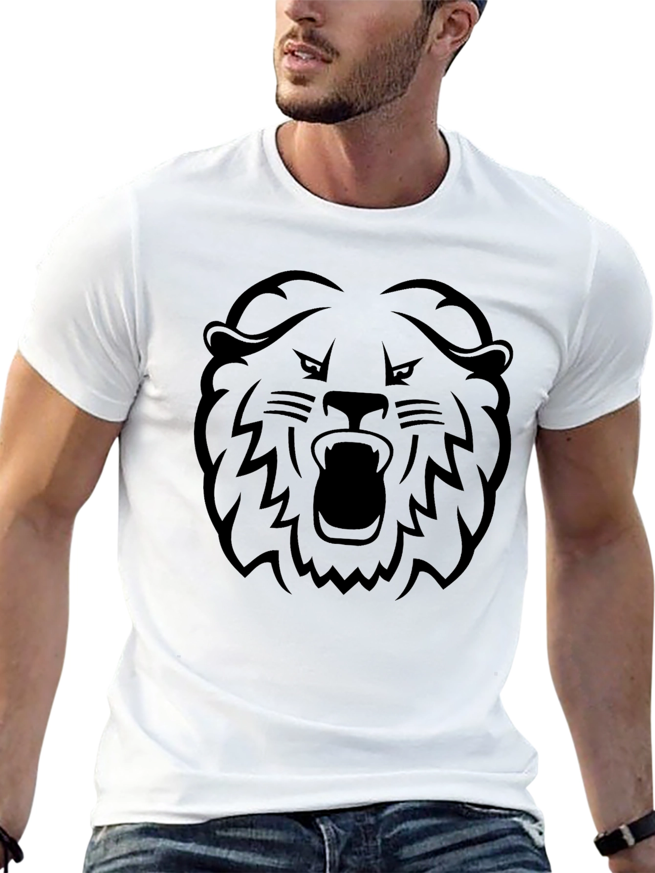 Black Lion Graphic T-Shirt - Bold Statement Tee