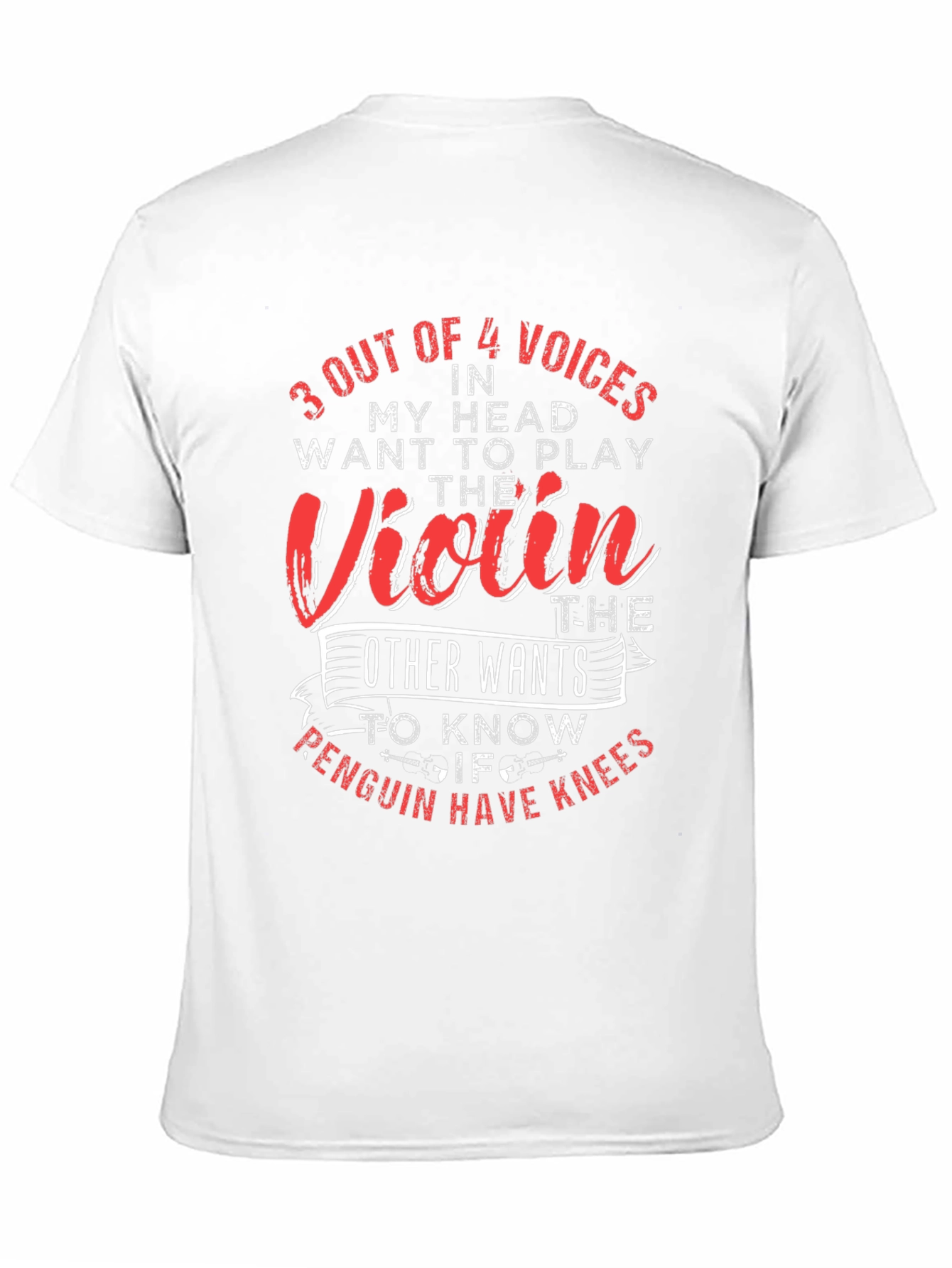 Violin Penguin Knee Funny T-Shirt