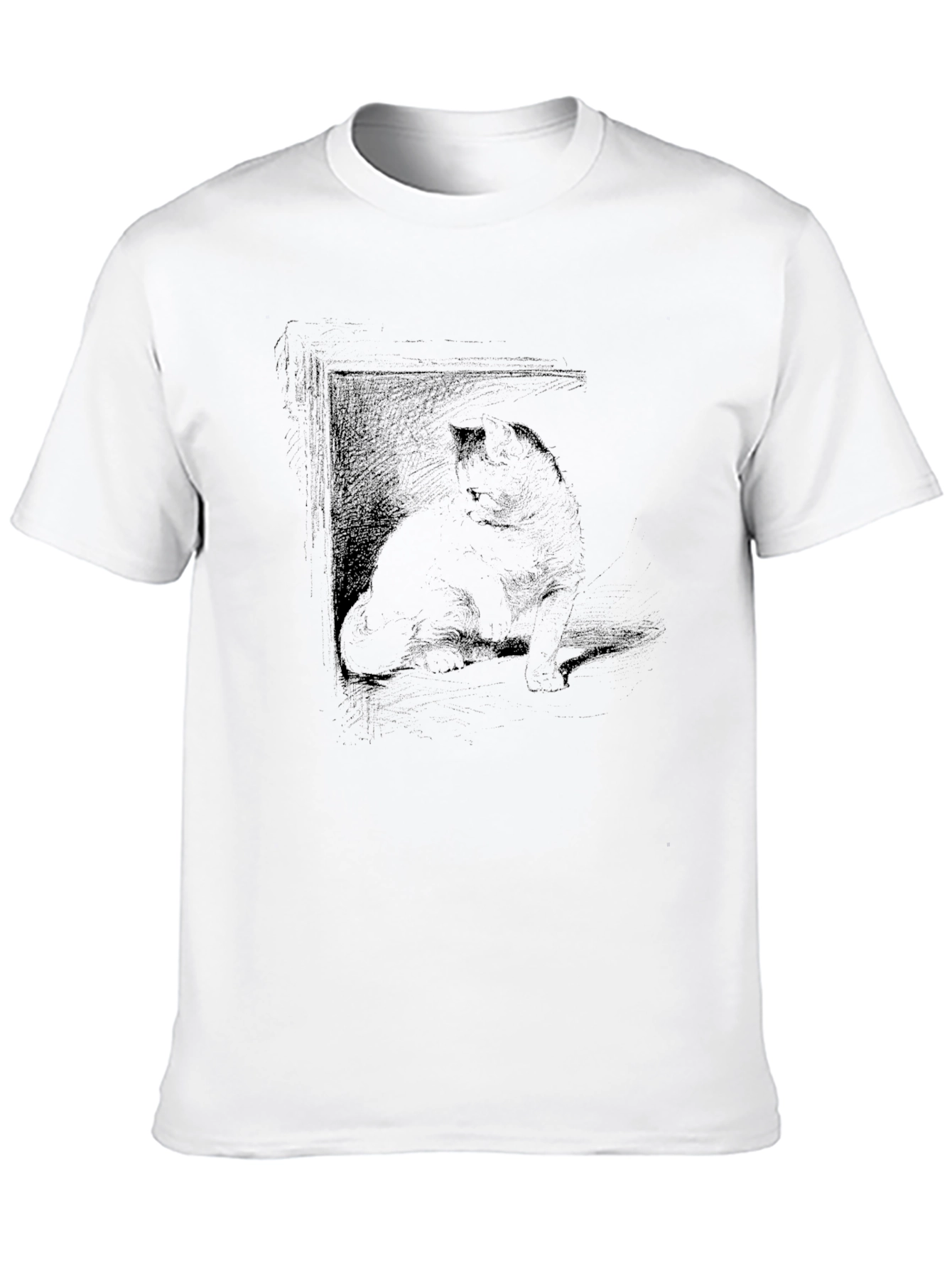 Cat Portrait Black Graphic Tee