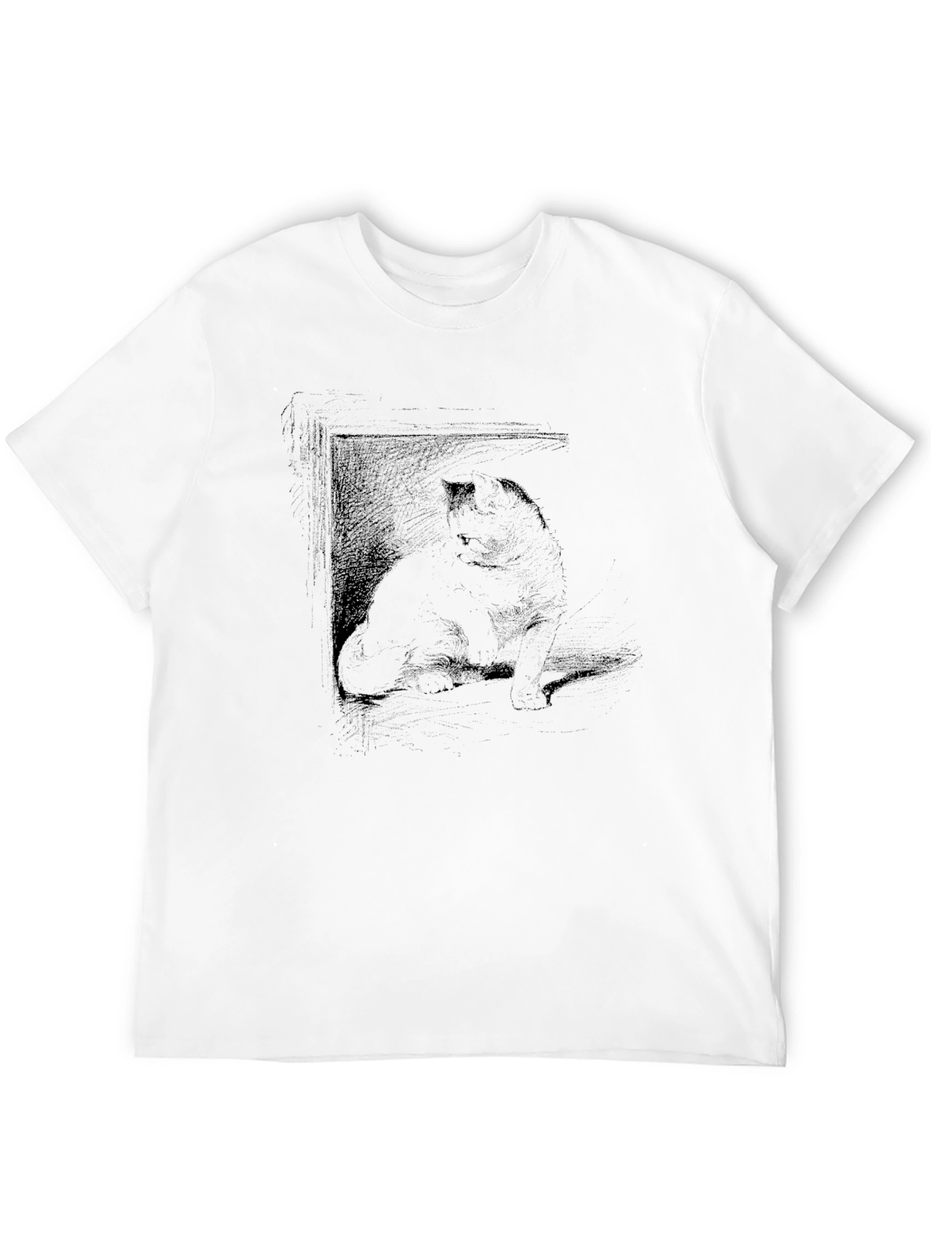 Cat Portrait Black Graphic Tee