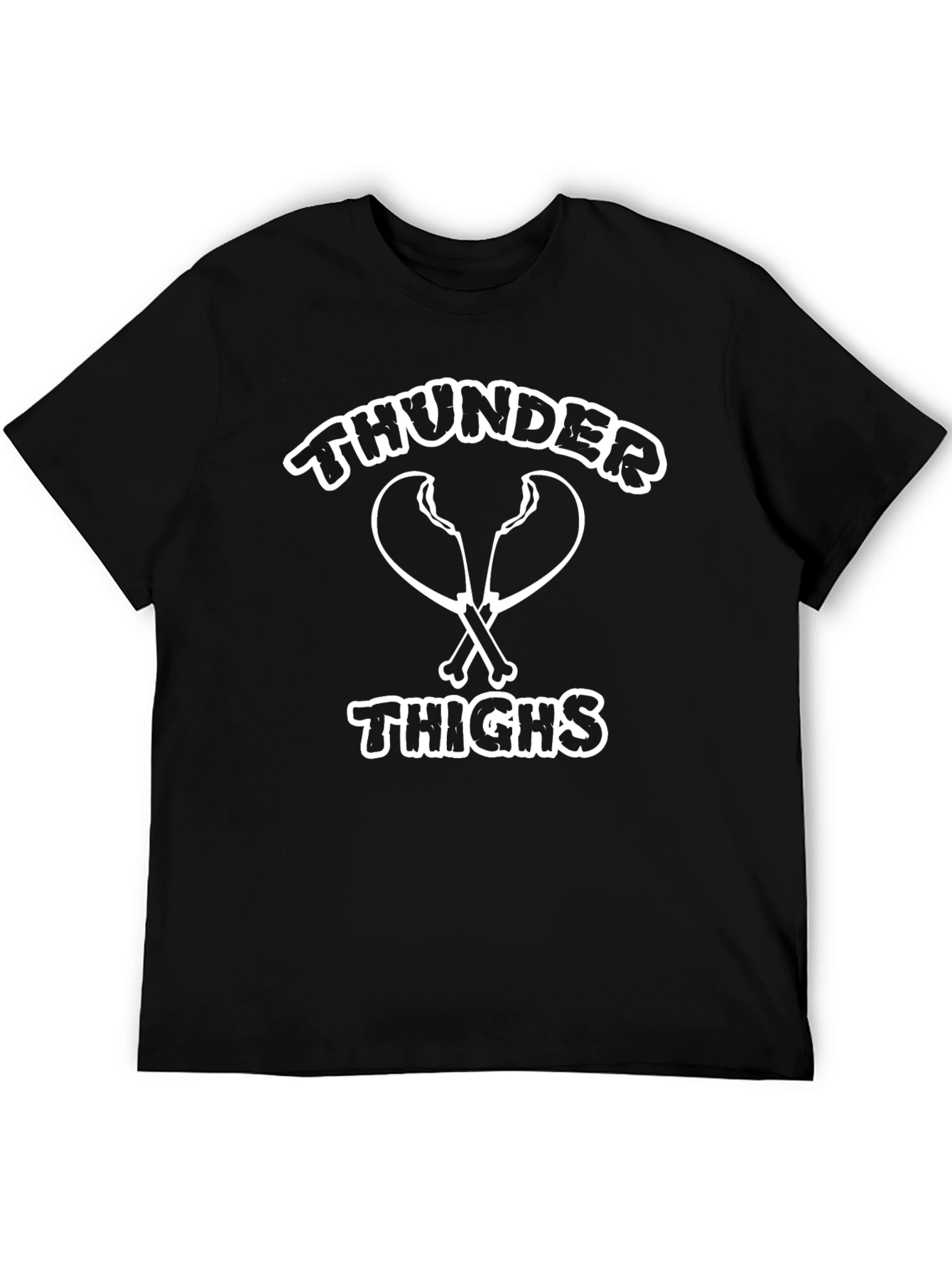 Thunder Thighs Black Graphic T-Shirt
