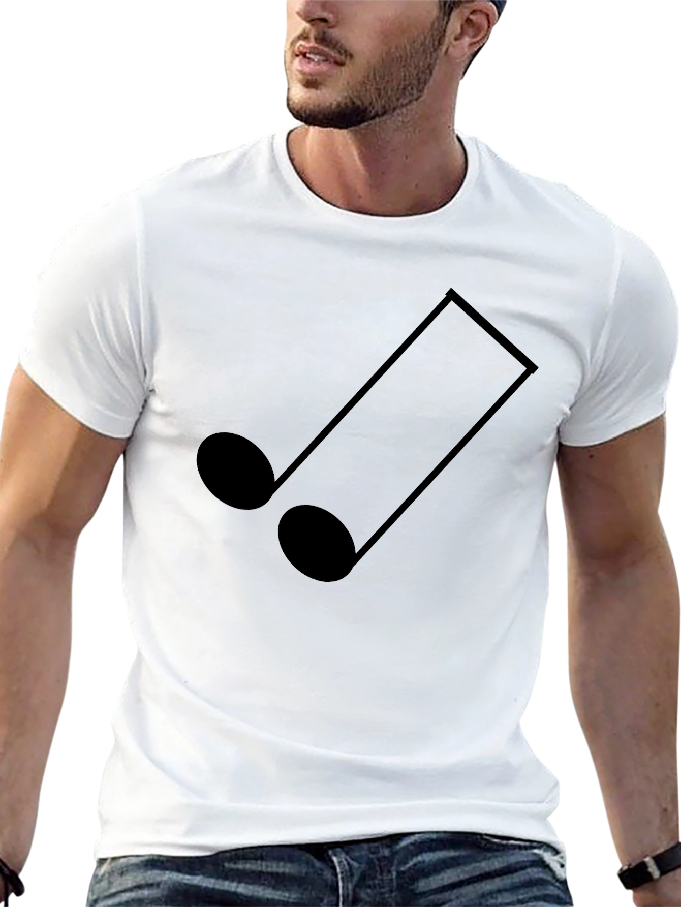 Stylish Black Music Note Graphic Tee