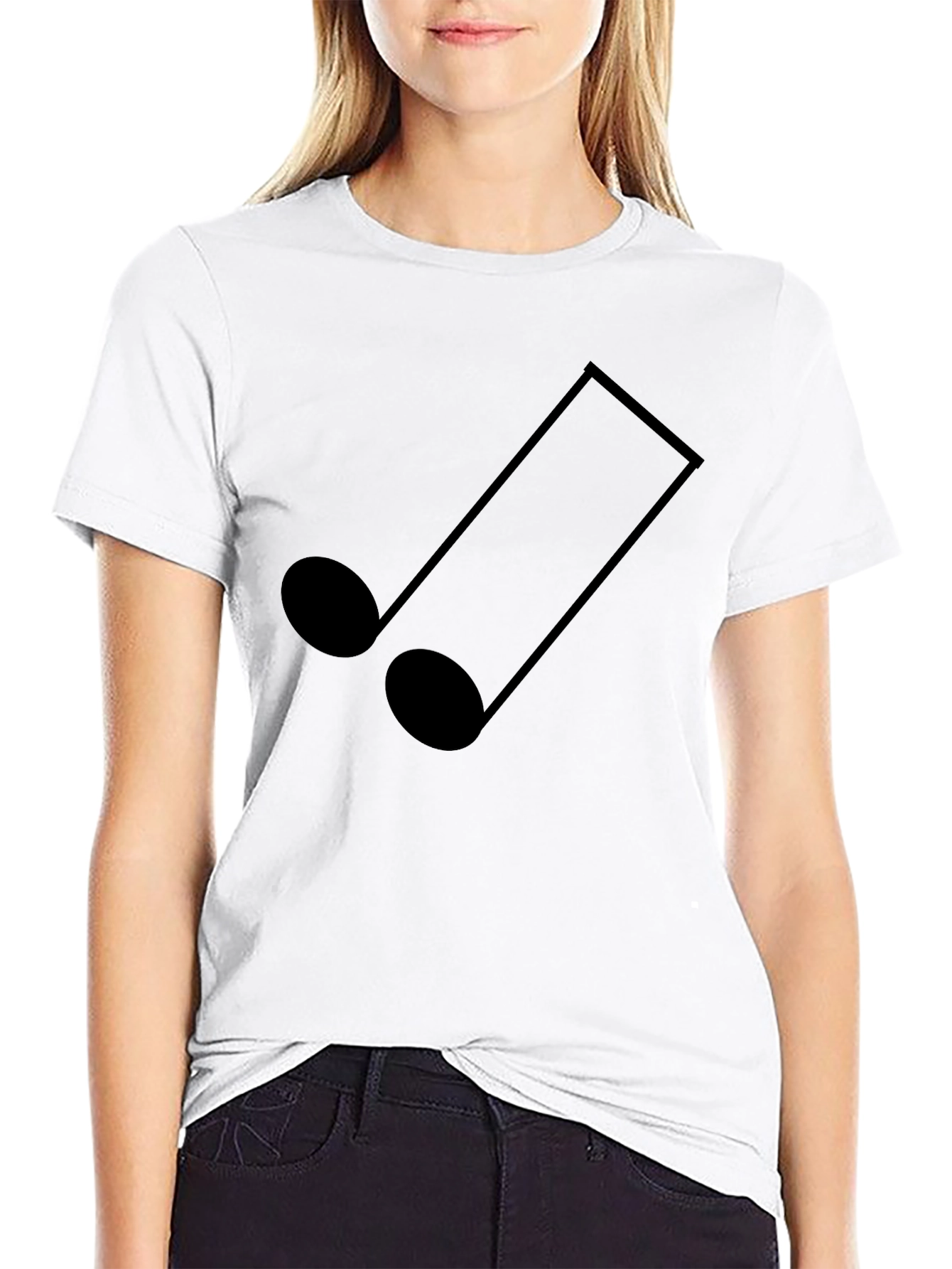 Stylish Black Music Note Graphic Tee