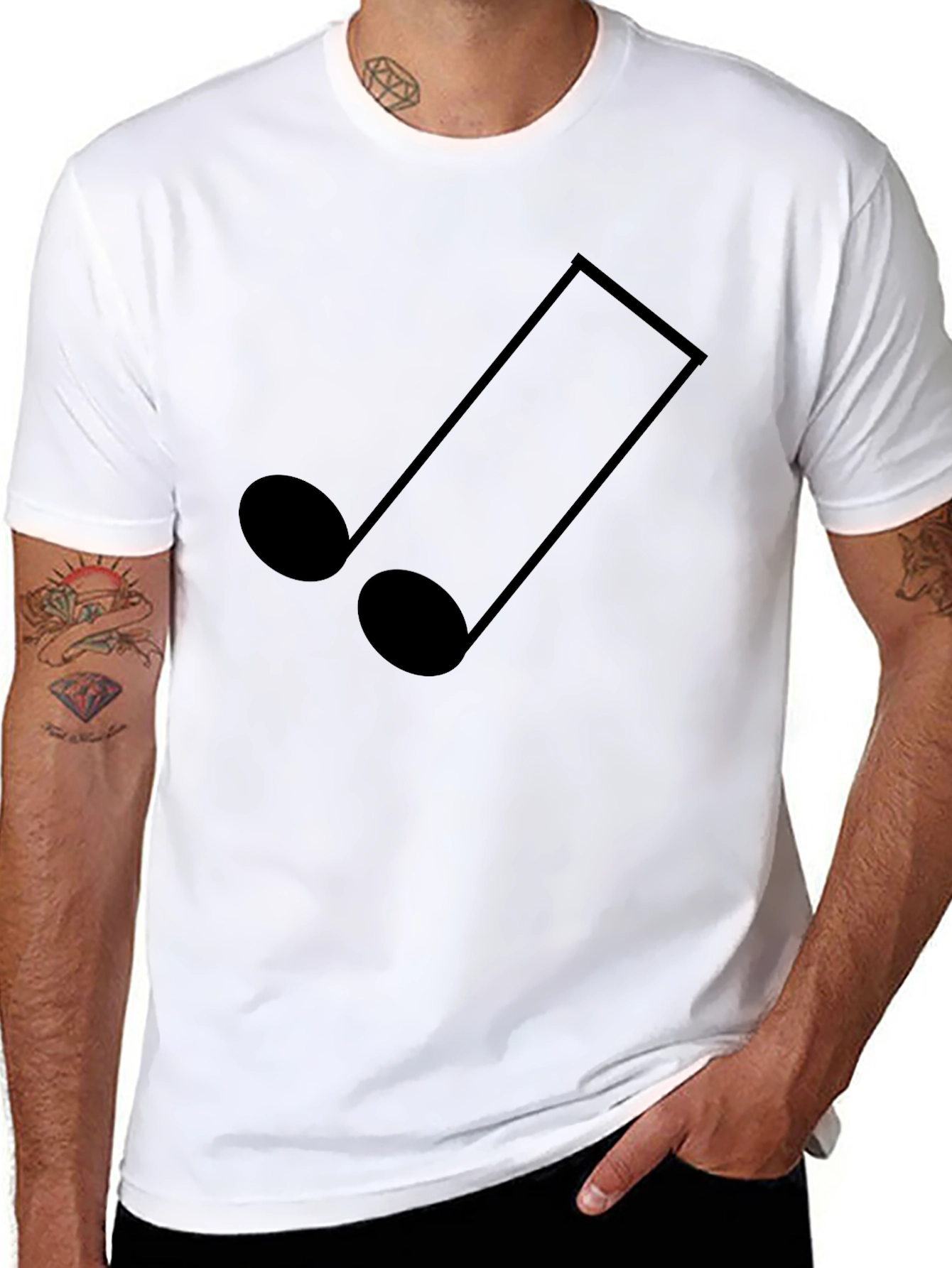 Stylish Black Music Note Graphic Tee