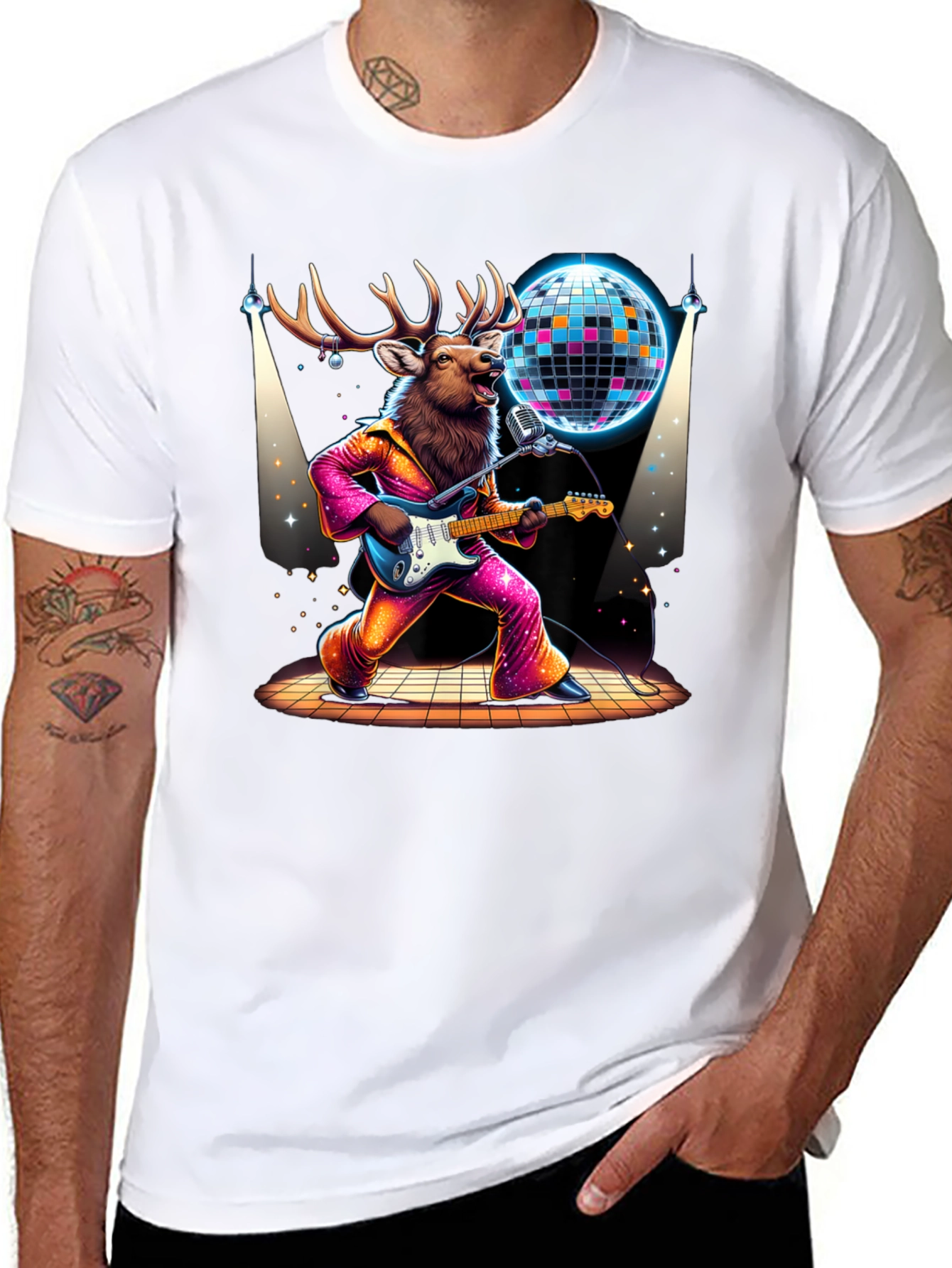 Disco Deer Graphic Tee