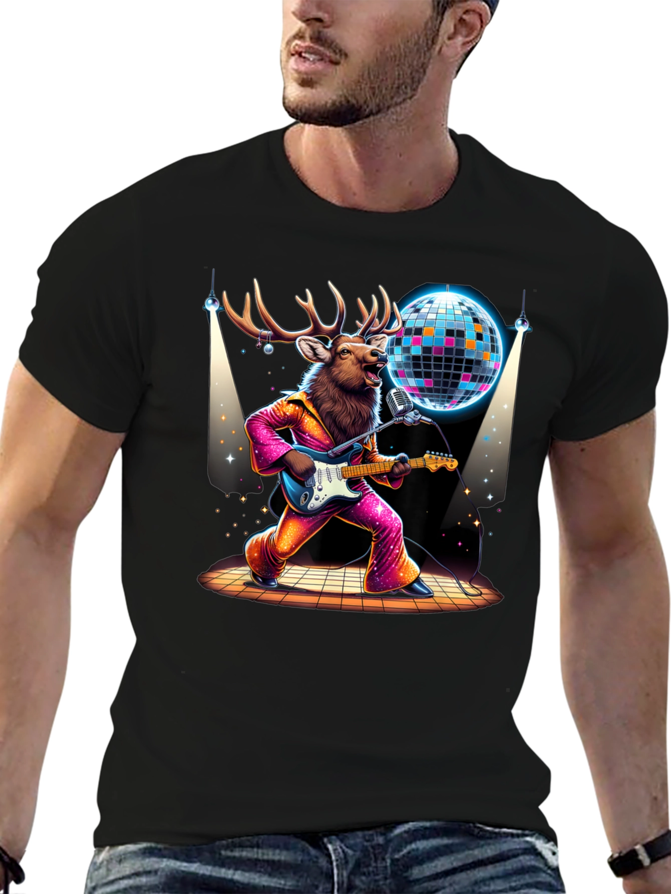 Disco Deer Graphic Tee