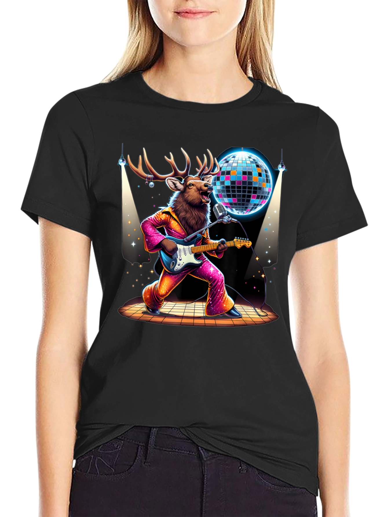 Disco Deer Graphic Tee