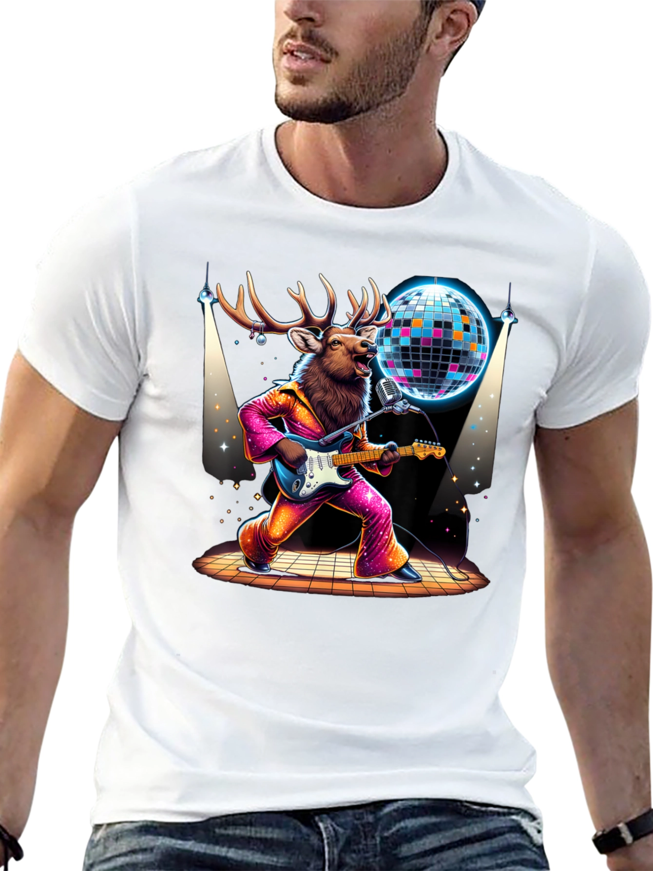 Disco Deer Graphic Tee