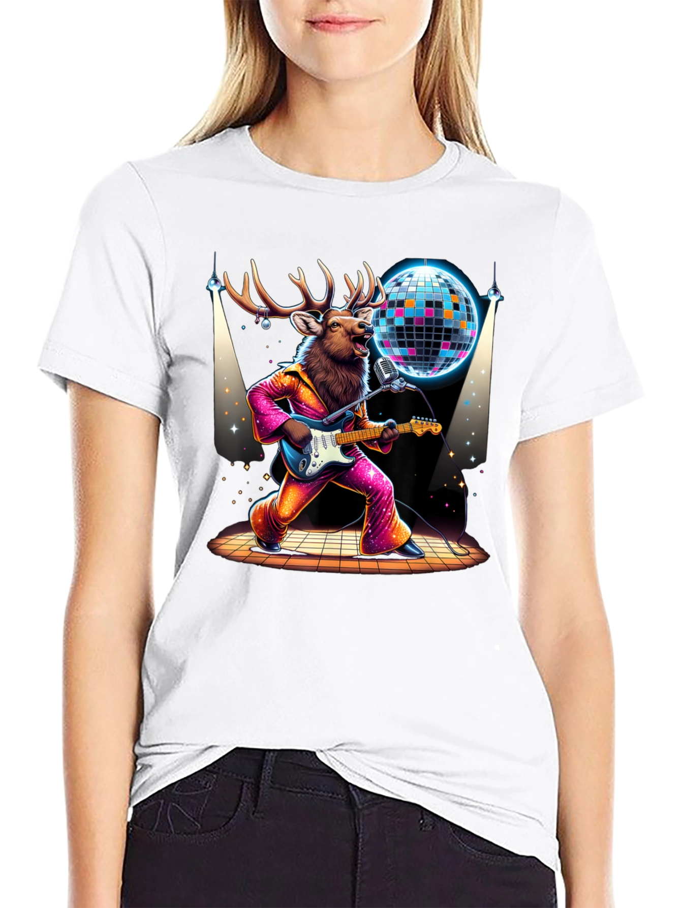 Disco Deer Graphic Tee