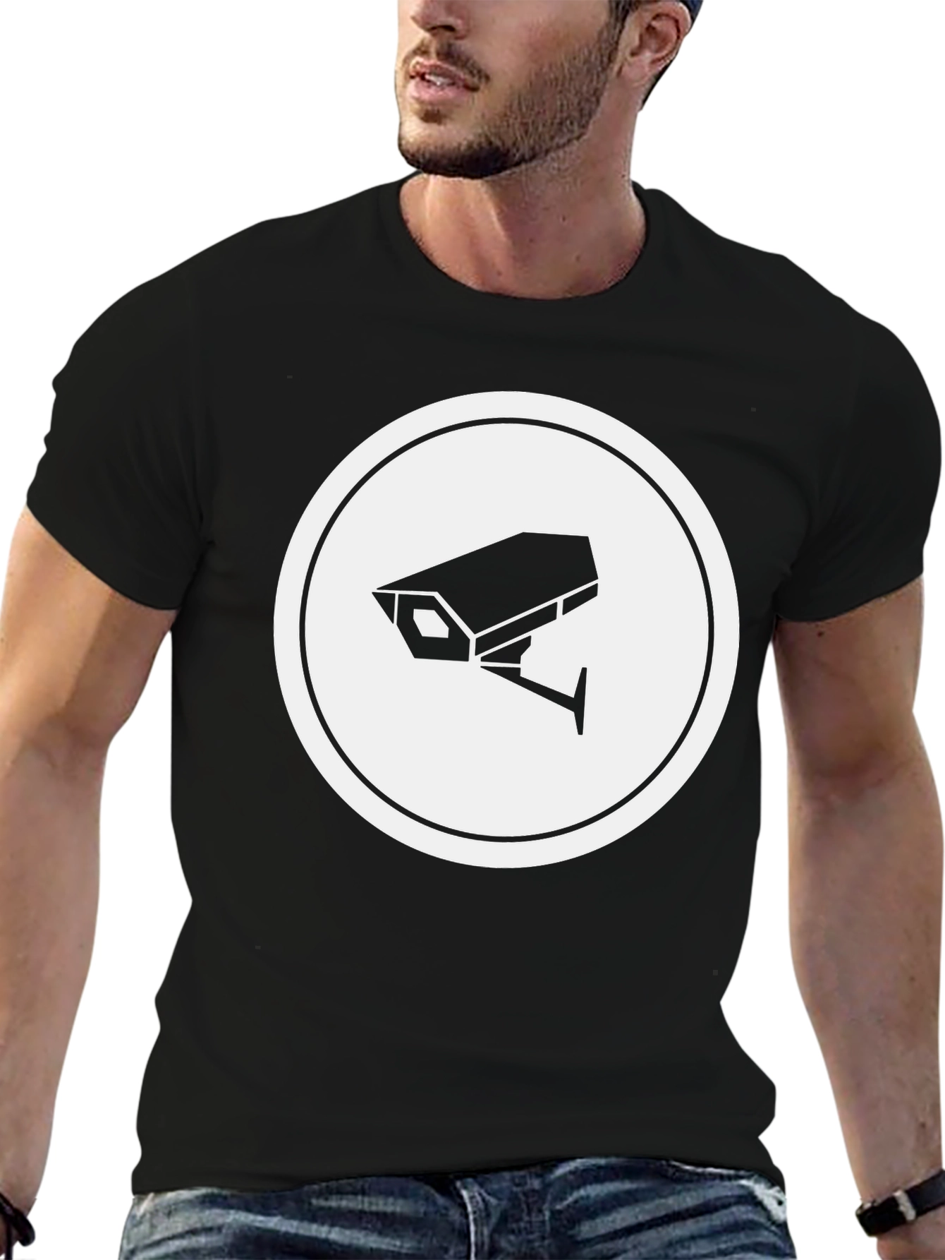 Surveillance Camera Graphic Tee - Black