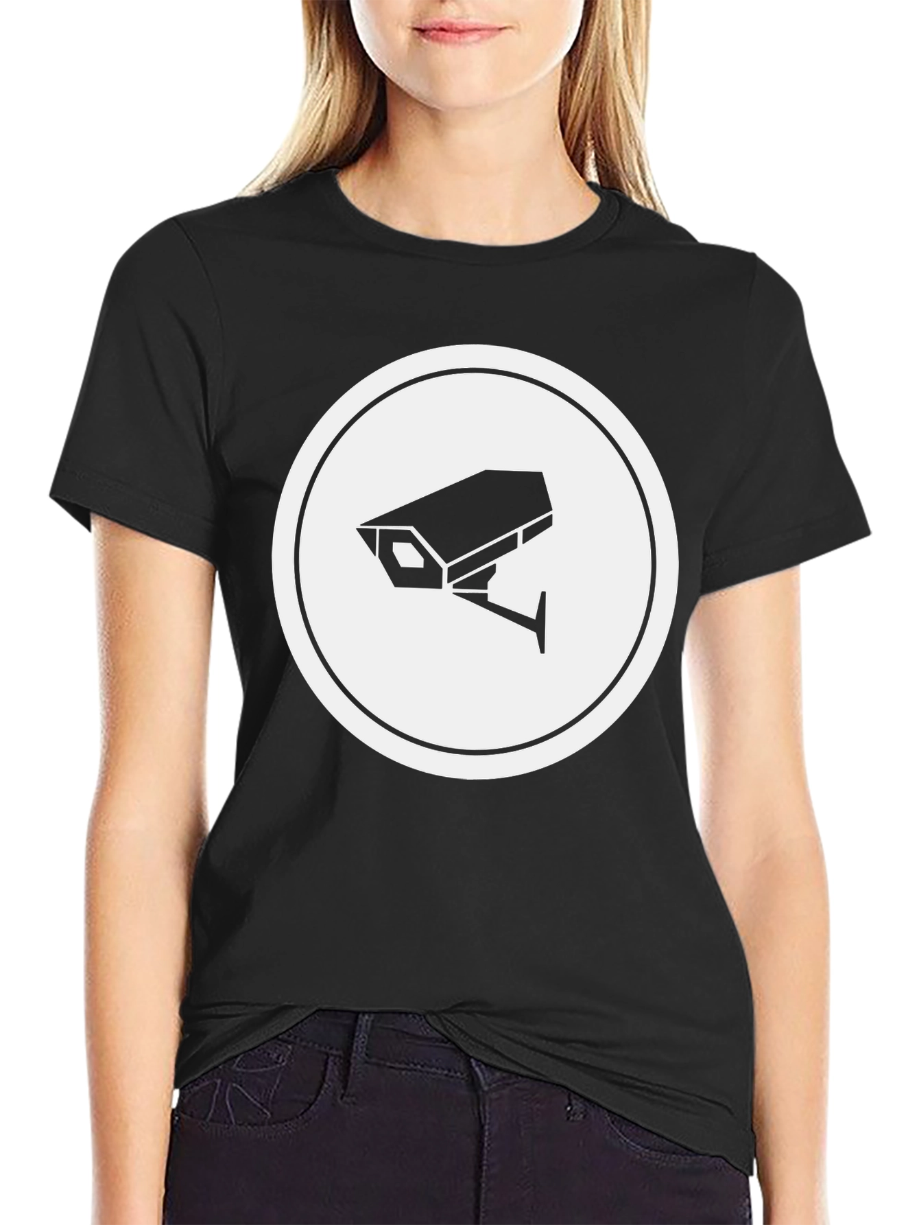 Surveillance Camera Graphic Tee - Black