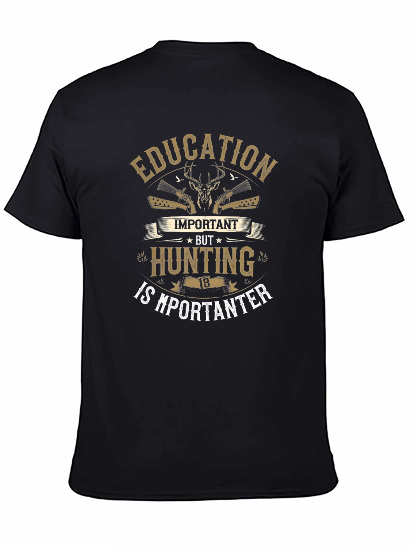 Hunting is Importanter Mens Black T-Shirt
