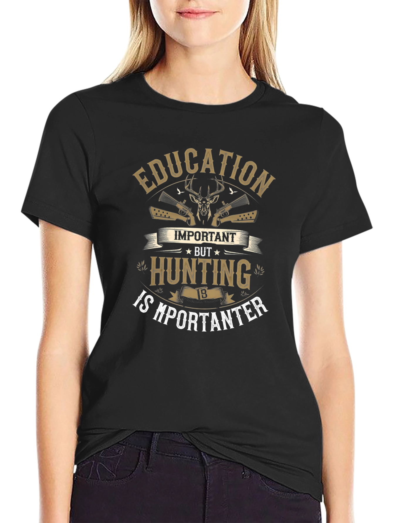 Hunting is Importanter Mens Black T-Shirt