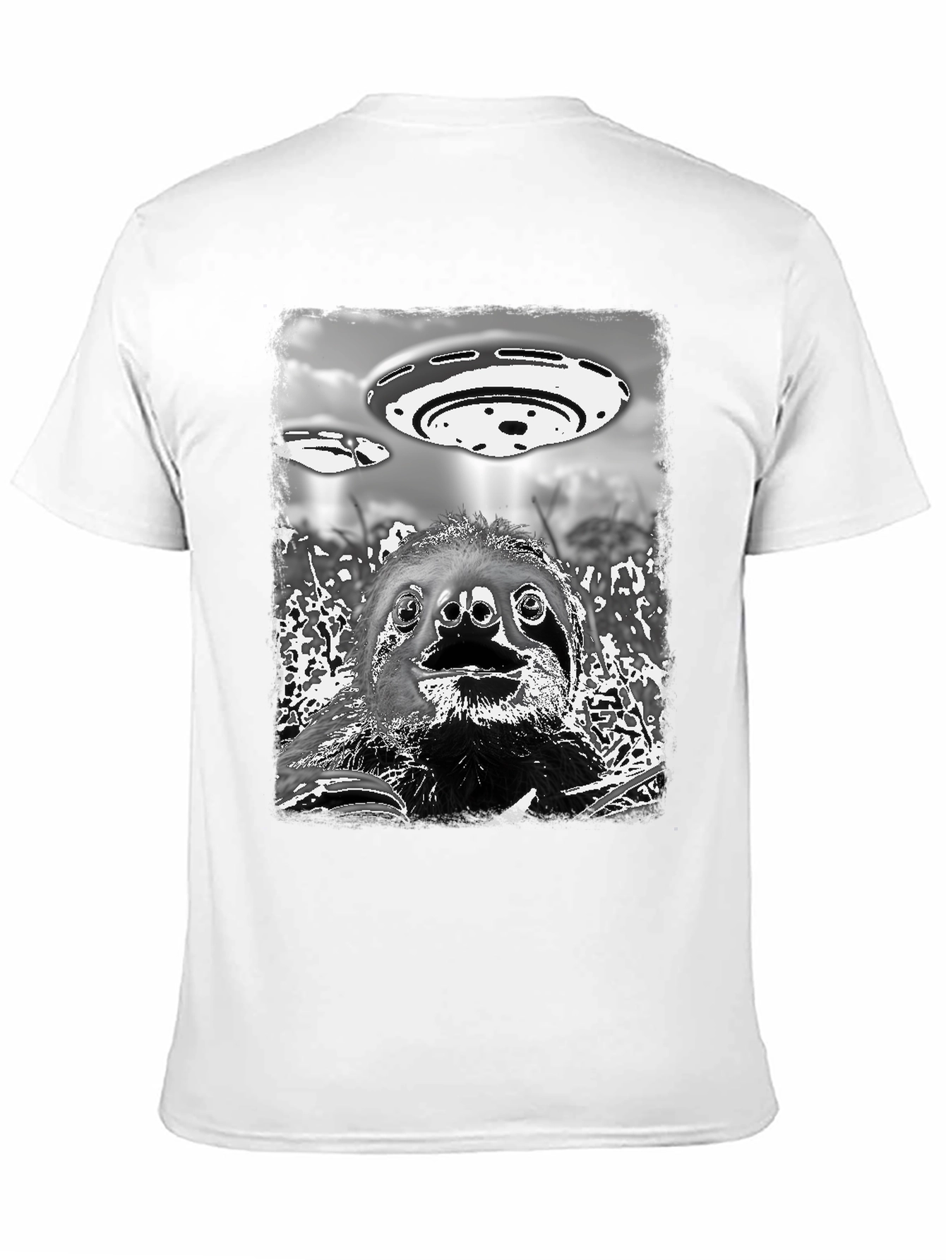 Sloth Alien Abduction Graphic Tee - Black