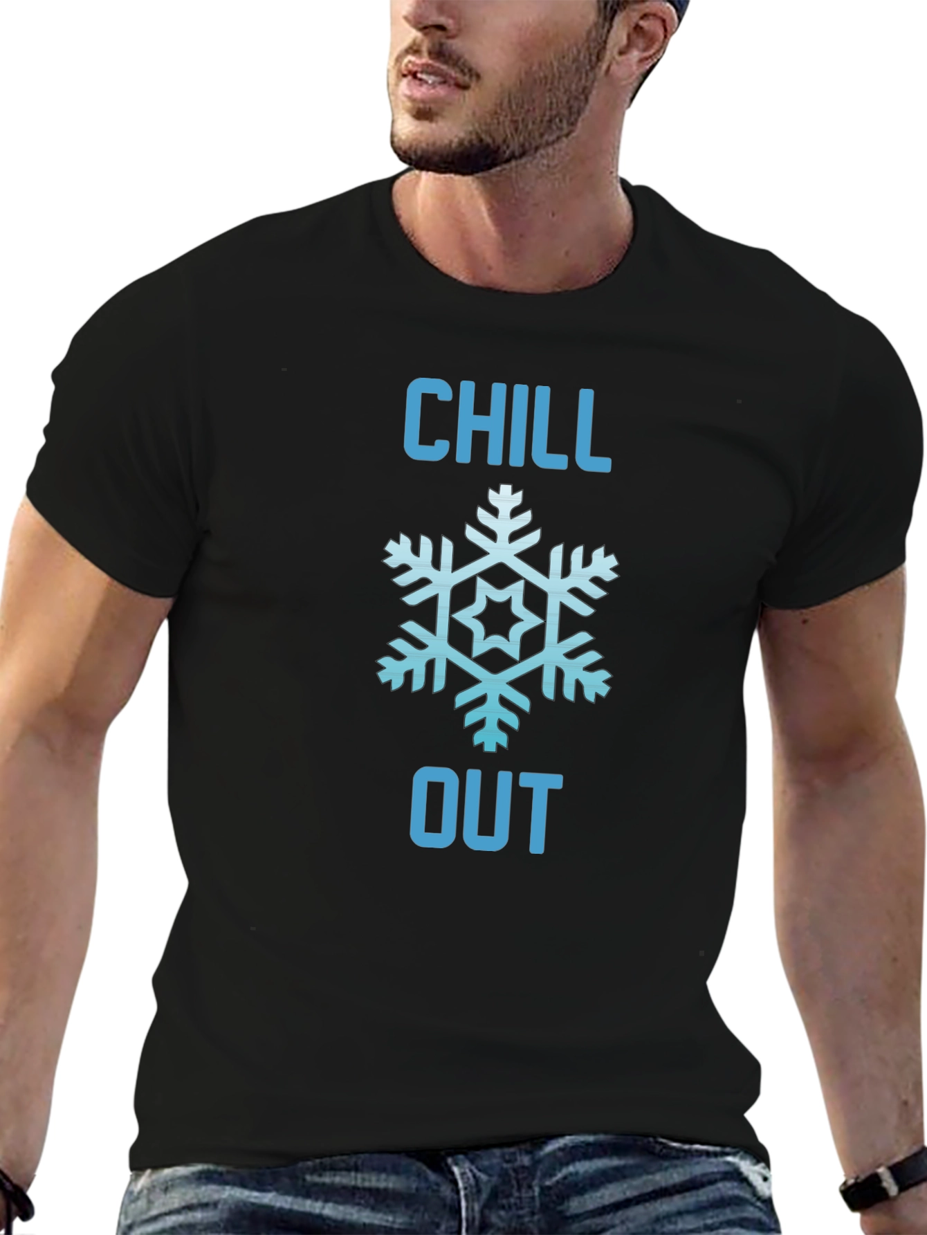 Chill Out Snowflake Graphic Tee - Black